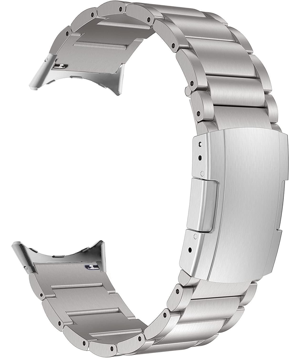 [MaKTech] チタンリストバンド Google Watch用 メタルブレスレットストラップ トータスバックル付きアダプター付き Google Pixel Watch 3 45mm [2024] (シルバー)