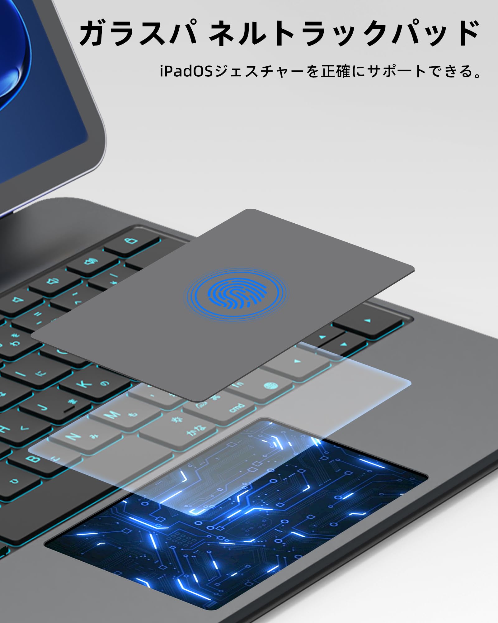 Bettdow【2026最新型】スマート接続 マジックキーボード 2025 iPad Air7 13inch(M3)&2024 Air6(M2) 13inch対応 軽量キーボードケース 単独充電不要 金属パネル iPad Pro 12.9inch第3/4/|湖南オンライン