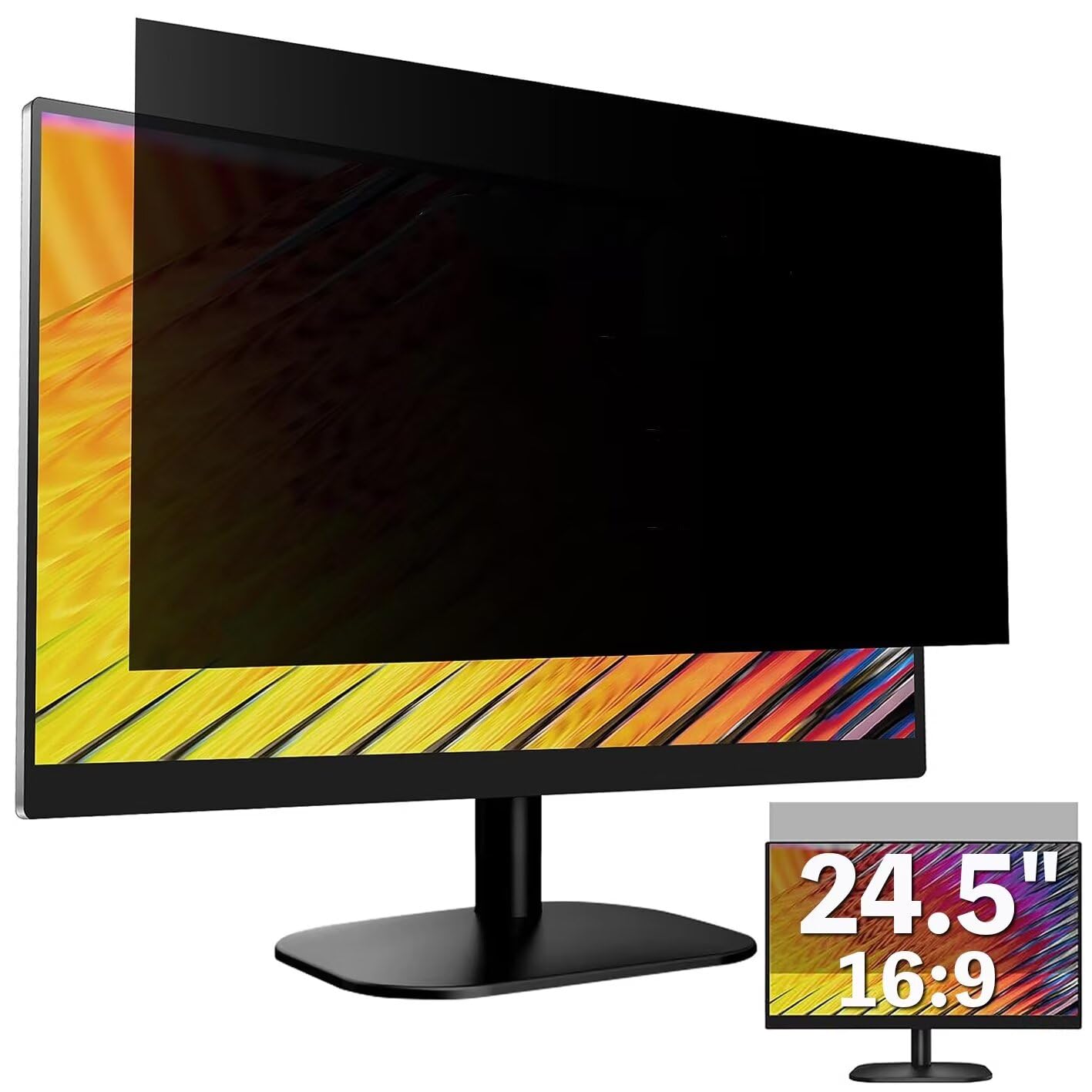 GFCFILM 24.5インチ(16:9) 覗き見防止フィルター プライバシーフィルター ブルーライトカット 反射防止 PC パソコン モニター のぞき見防止 画面保護フィルム 保護シート 着脱簡単 両面使用