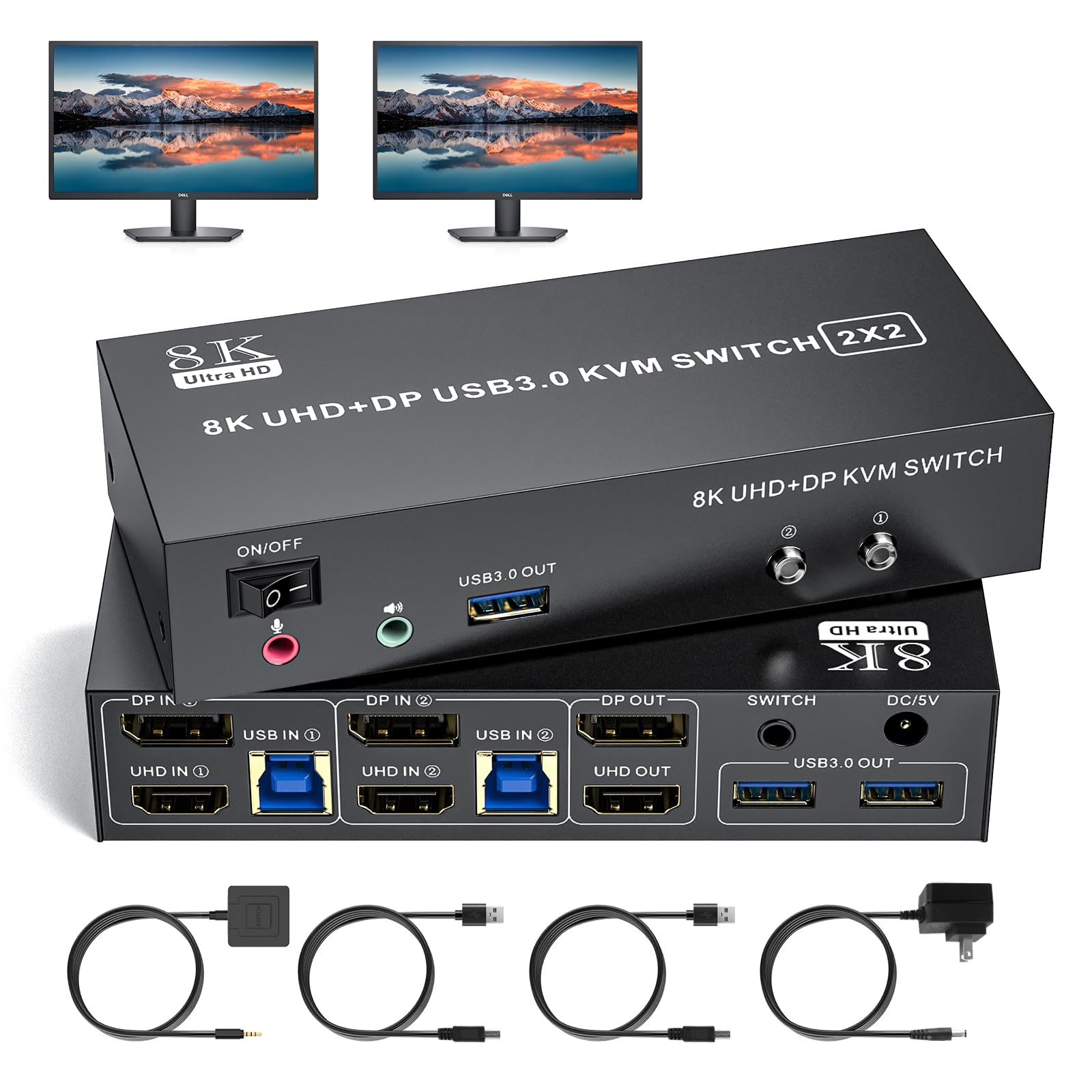 楽天市場】HDMI Displayport KVM スイッチ 2 モニター 2 コンピュータ