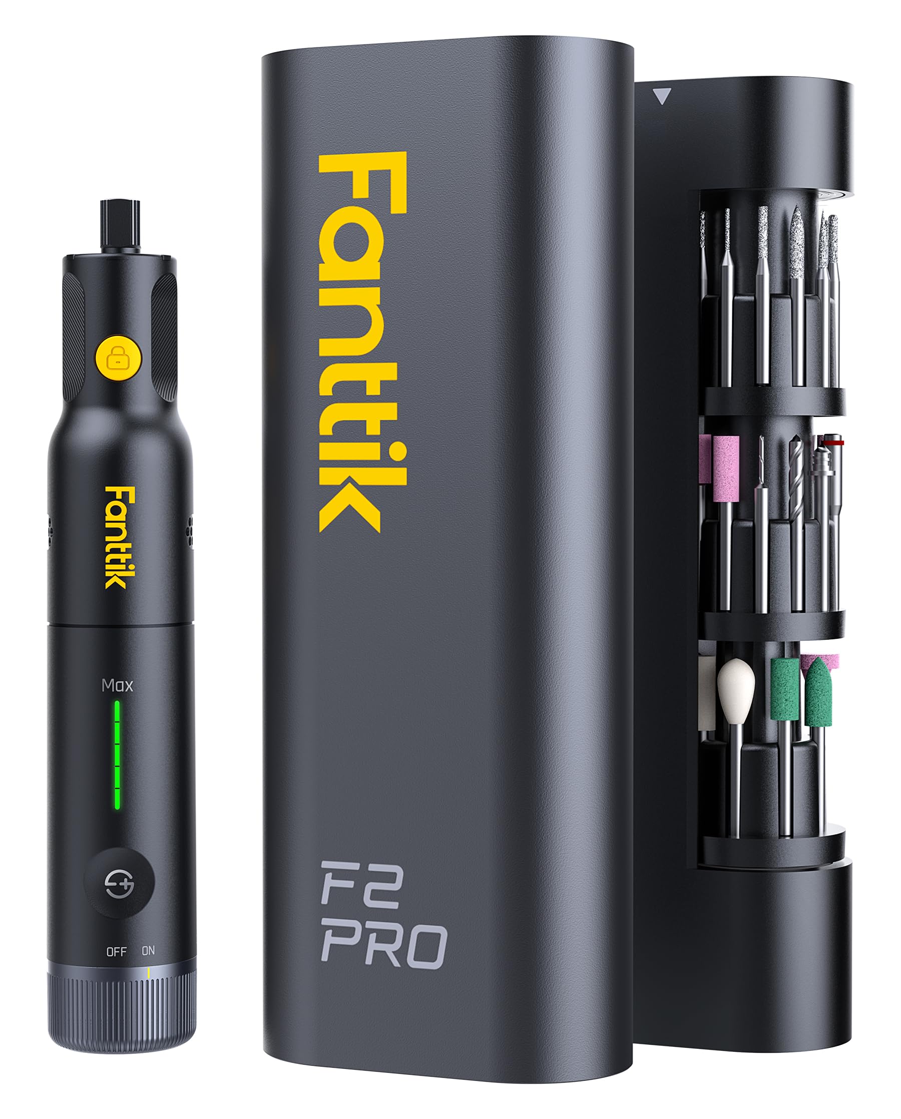 Fanttik F2 PRO ミニルーター 5段変速 25000RPM コードレス リューター 充電式 強力マグネットモーター 回転マグネット収納中心 55点アクセサリー付属 研磨 彫刻 切断 穴あけ ポリッシング DIY作業に|湖南オンライン