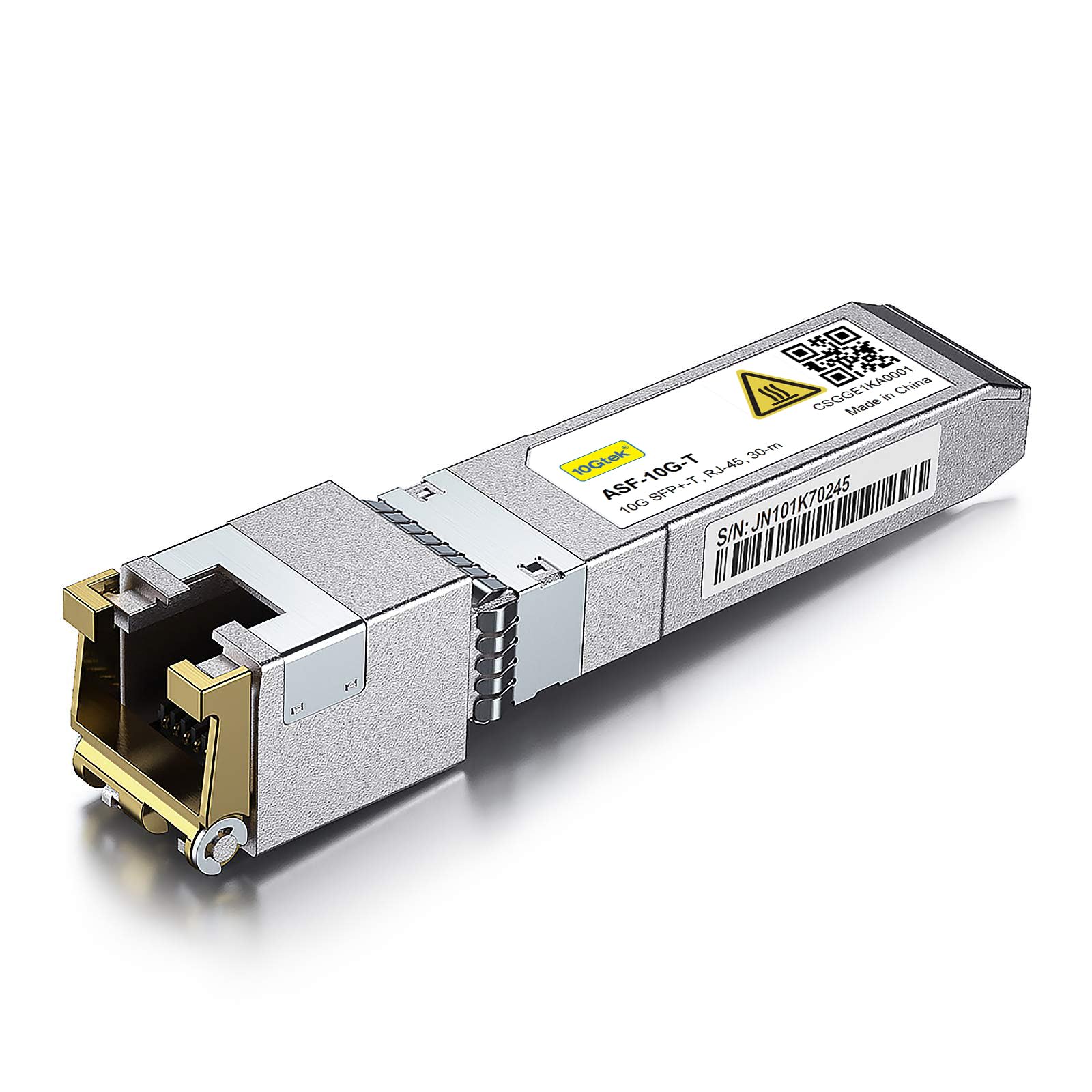 10Gtek 10GBase-T SFP+モジュール, 10G-T, 10Gカッパー, RJ-45 SFP+ CAT.6a, 最大30メートル, Intel E10GSFPT 互換