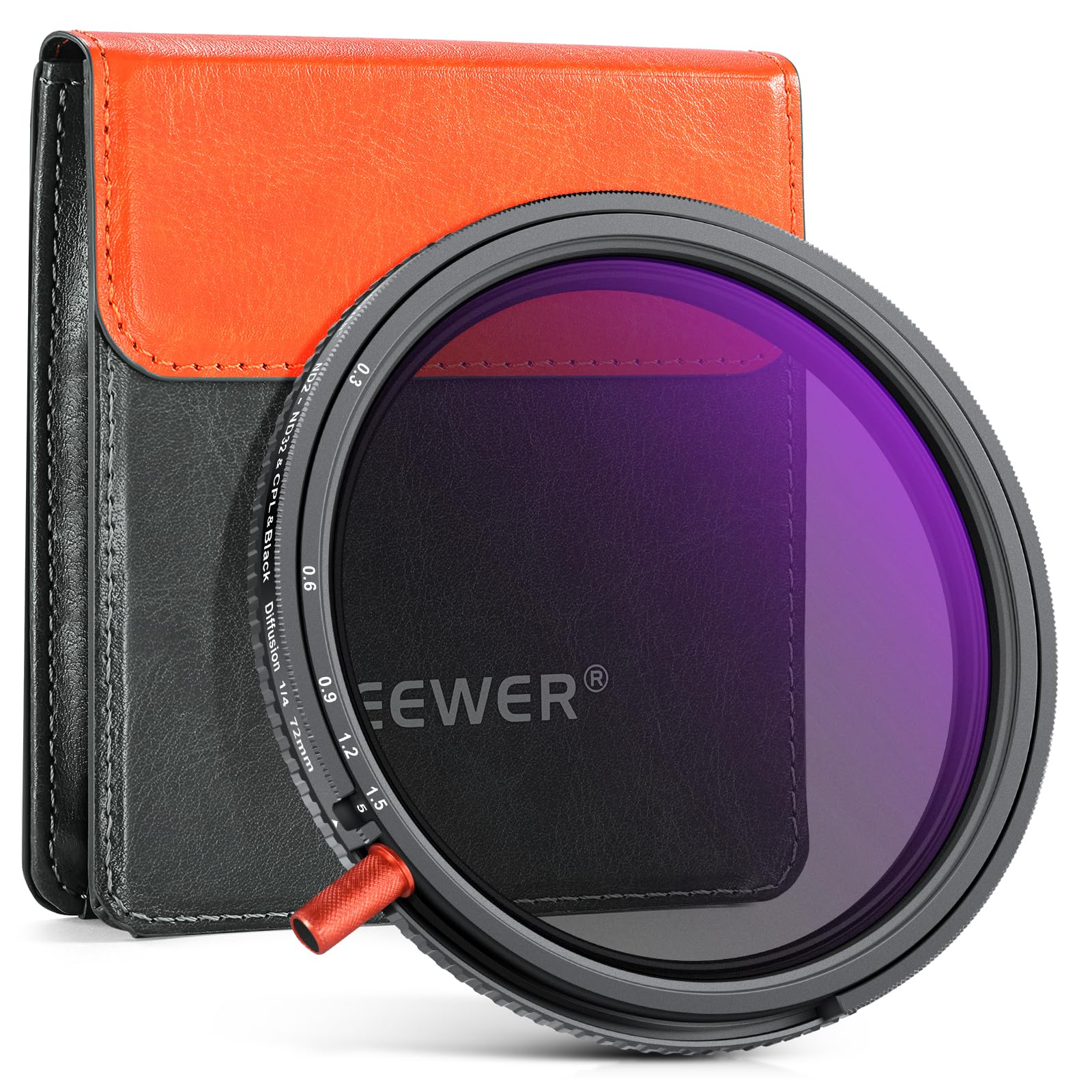 NEEWER 72mm 3 in 1 可変NDフィルター+CPL+ブラック拡散1/4 ND2-32(1-5ストップ)カメラレンズ用 減光 円偏光 マルチコートHD光学ガラス 効果フィルター 収納ケース付き