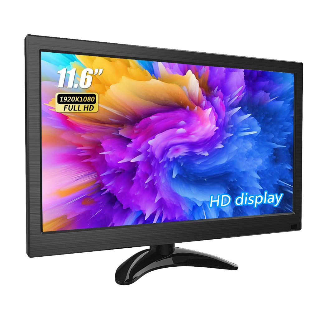 JAMWELL モバイルモニター11.6インチ液晶 小型モニター IPS 1920X1080 全視野 TFTディスプレイ AV/VGA/TV/HDMI/BNC対応 スピーカー内蔵 CCTV DVD FPV DV (11.6 inch)|湖南オンライン