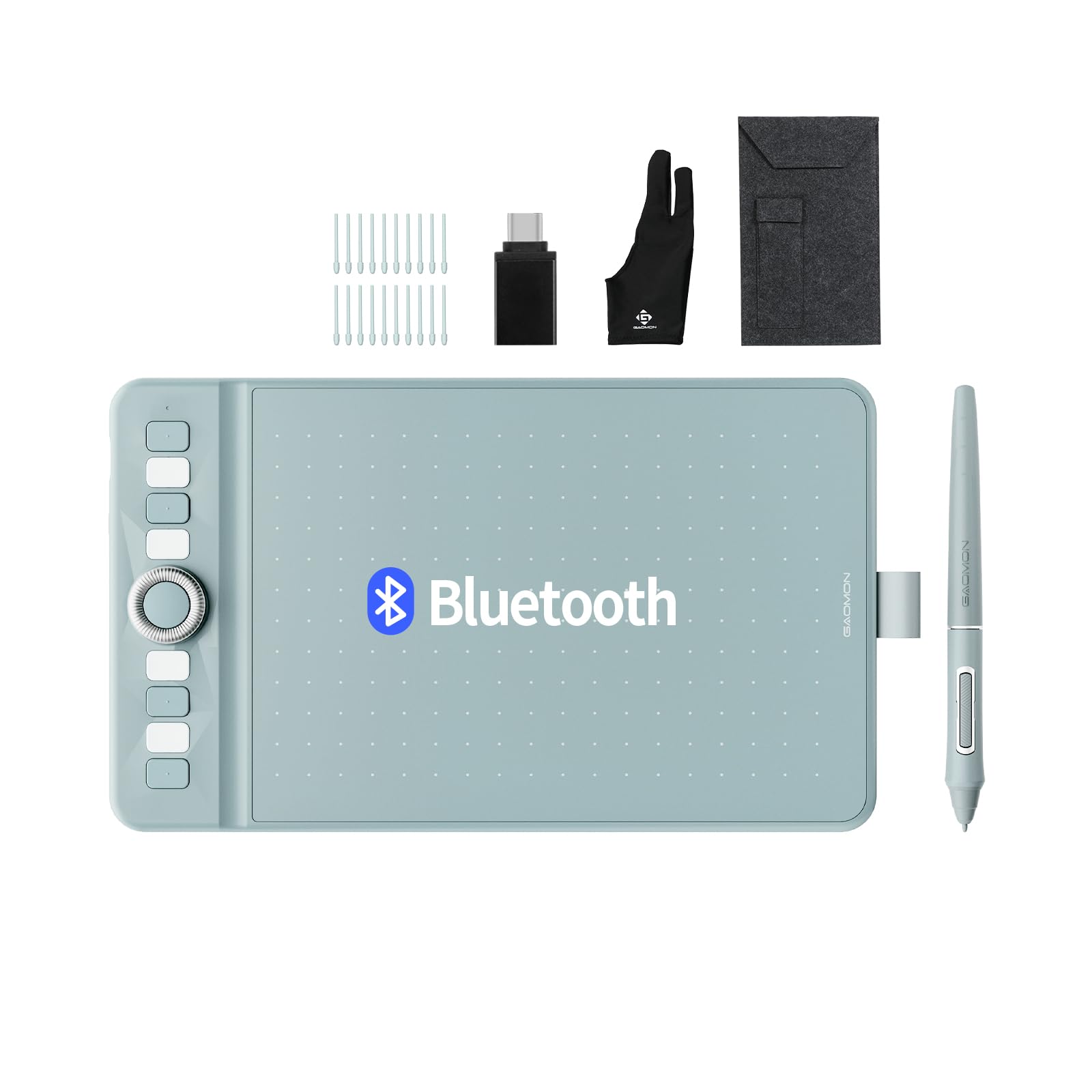 GAOMON ペンタブ 筆圧検知16384レベル 有線・無線両対応 傾き検出機能付き Bluetooth接続対応 Windows/MacOS/Chrome OS/Linux/Android対応 スマホに接続可能 板タブ 8×5インチ ペンタブレット WH8