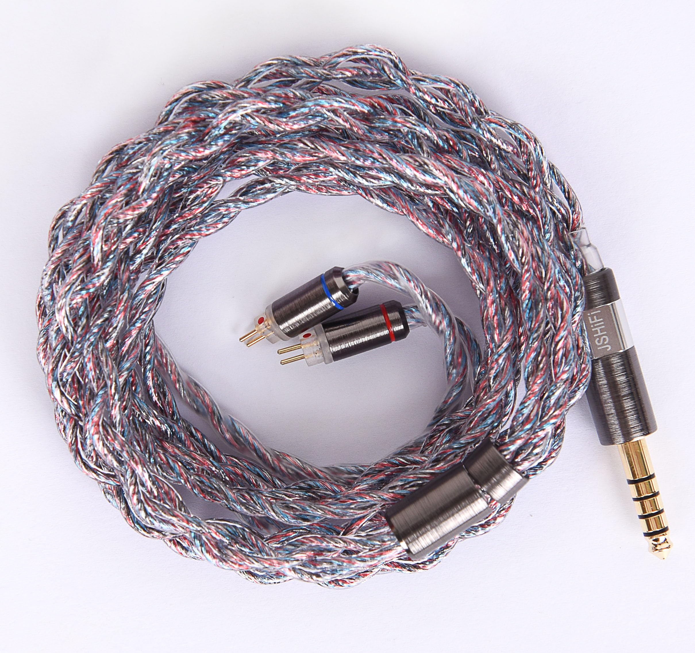 【JSHiFi-Butterfly】2pin4.4mmリケーブル 純銀＋銅銀パラジウム合金＋銀メッキ線材 0.78mm CIEM2pinイヤホンアップグレードケーブル 4.4mmバランス CIEM2pinイヤフォン交換ケーブル (2pin4.4mm)