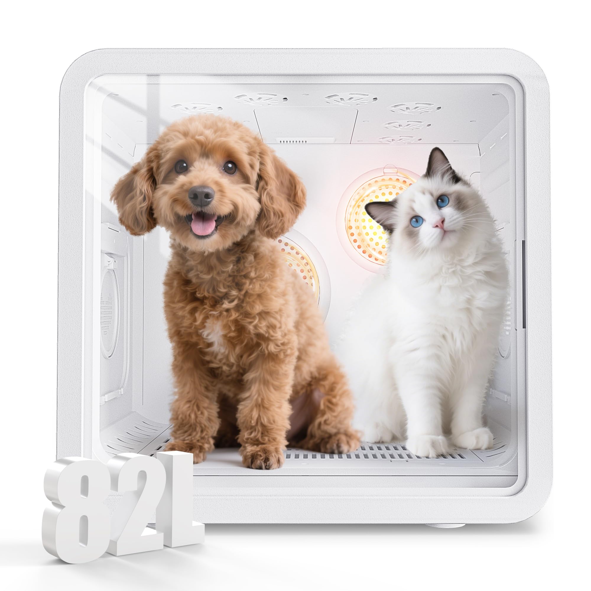 ペットドライルームBolinkerドライヤーペット乾燥機 【2025新型・性能最強モデル】犬 猫乾燥機 ペットドライヤーボックス 3D立体送風 40dB静音 快適 自動 風速調整 温度調節 多頭飼 業界最大82L容量 デュアルドライヤー