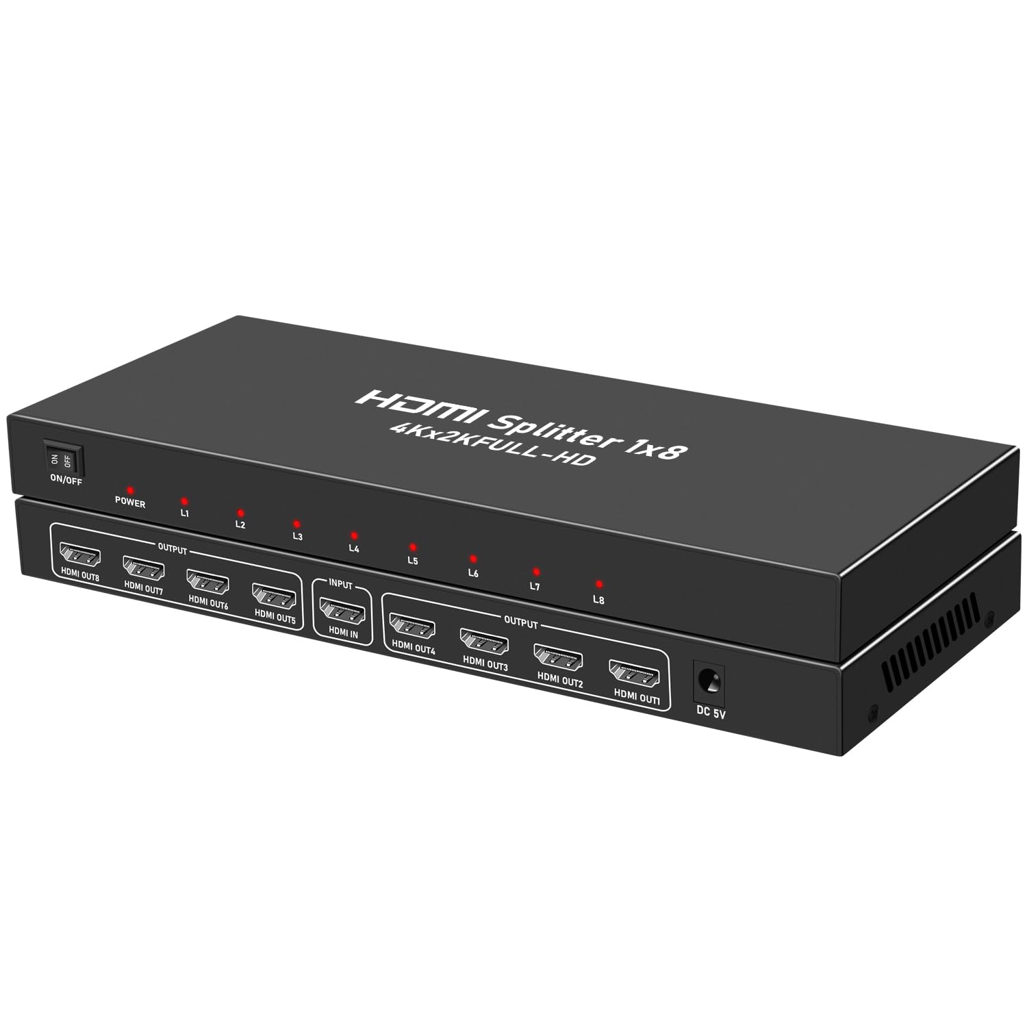 HDMI 分配器 1入力8出力 4K UHD HDMI スプリッター 8画面 HDM I 同時出力 4K@30Hz/1080P/3D視覚効果 HDM I 1.4スプリッター 複数出力 ミラーモード 接続簡単 PS5/BOX/fire-tv-stick/HD