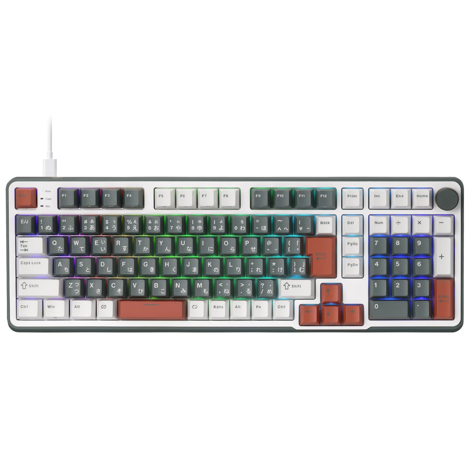 RK ROYAL KLUDGE C98 JP HE メカニカルゲーミングキーボード、ホール効果磁気スイッチ、ホットスワップ対応 95% 有線 RGB キーボード、ラピッドトリガー調整可能アクチュエーション、8K ポーリングレート、Mac & Win 用 P