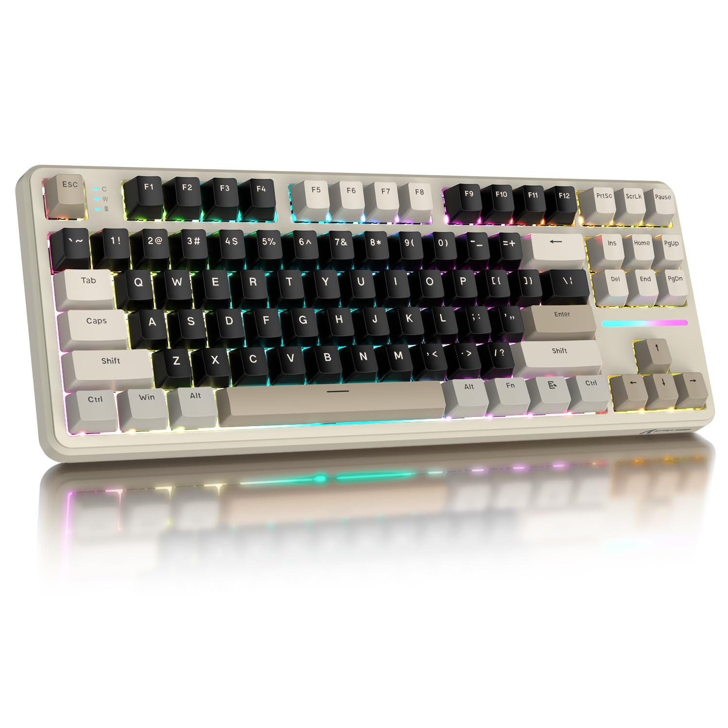 ATTACK SHARK X87 ゲーミングキーボード ワイヤレス/Bluetooth/USB 三つの接続モード メカニカルキーボード ホットスワップ ガスケット構造 5層吸音フォームデザイン 吸音効果より向上 リニア ストロベリー・ 全キー無衝突 400 8,065円