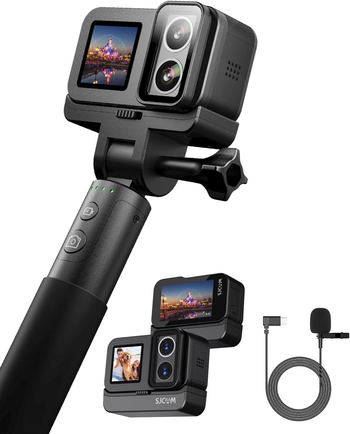 SJCAM SJ20 4Kアクションカメラ 業界初デュアルレンズ 昼夜自動切替 F1.3大口径 8時間長時間バッテリー 154&deg;広角 6軸EIS防振 30m防水 ビデオブログ/旅行/モトブログ向け ウェアラブルカメラ 予備バッテリー不要 (SJ20)｜湖南オンライン