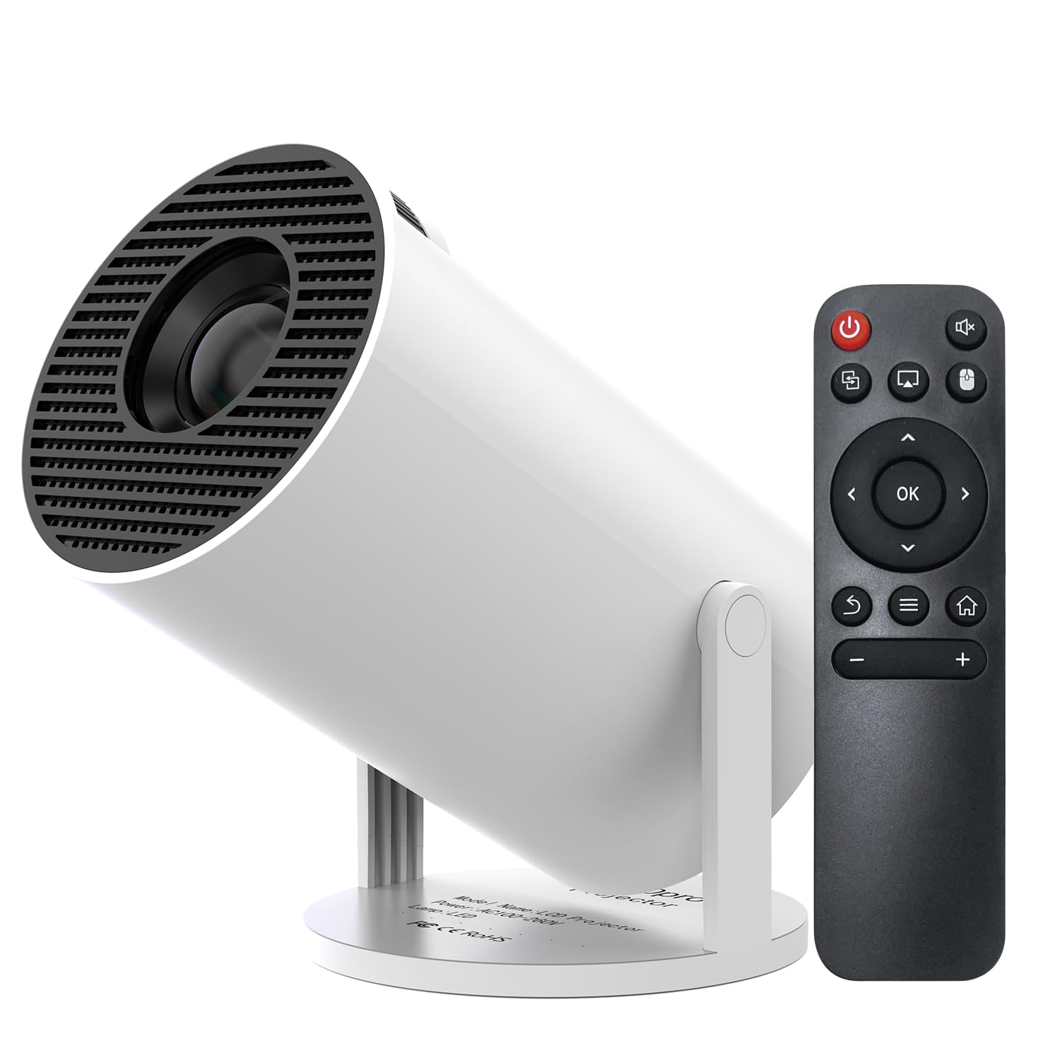 プロジェクター 家庭用 小型 天井投影 【Android TV搭載・電動フォーカス・270°回転】自動台形補正 27000LM 4K対応 1080P解像度 ホームシアター Bluetooth5.4 スピーカー内蔵 wifi6 大画面 50%ズーム iOS/
