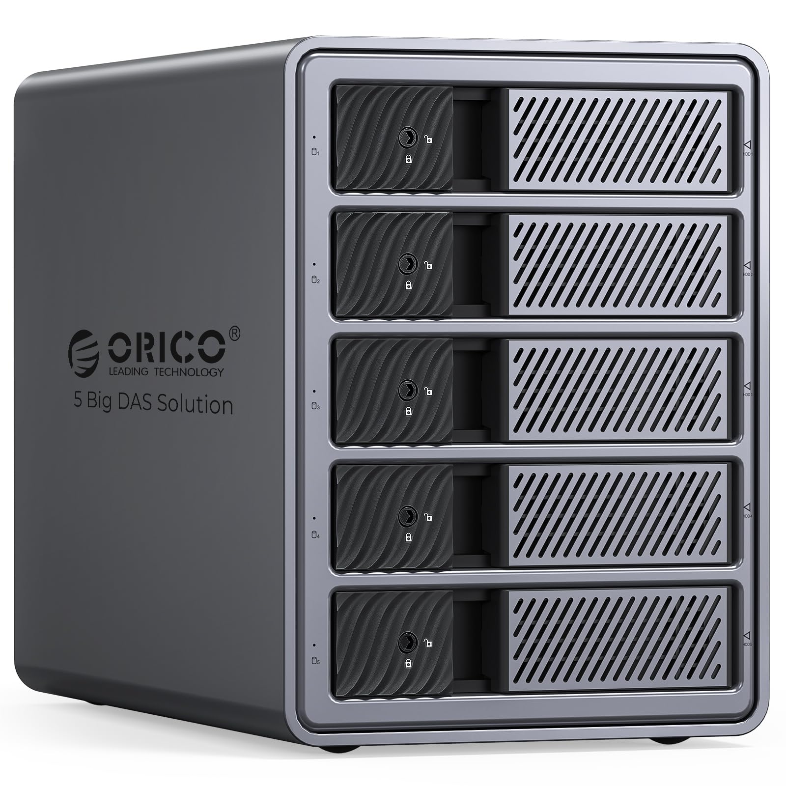 ORICO HDDケース 5台 22TB*5 USB 3.0接続 3.5インチHDD用 ハードディスクケース アアルミ合金制 hdd ケース 3.5インチ プッシュプル取り付け 安全ロック設計 HDD 外付けケース 冷却ファン付き 9858U3｜湖南オンライン