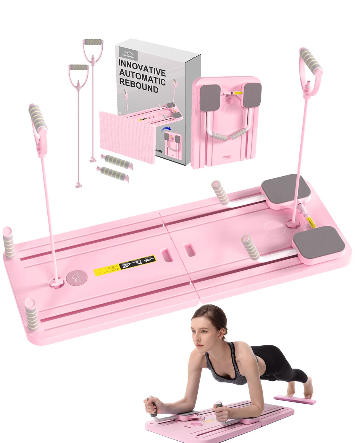 腹筋ローラー ピラティスボード - 折りたたみ式ピラティスリフォーマーセット Amazon.co.jp: AMAZINGHOME 腹筋ローラー ピラティスボード