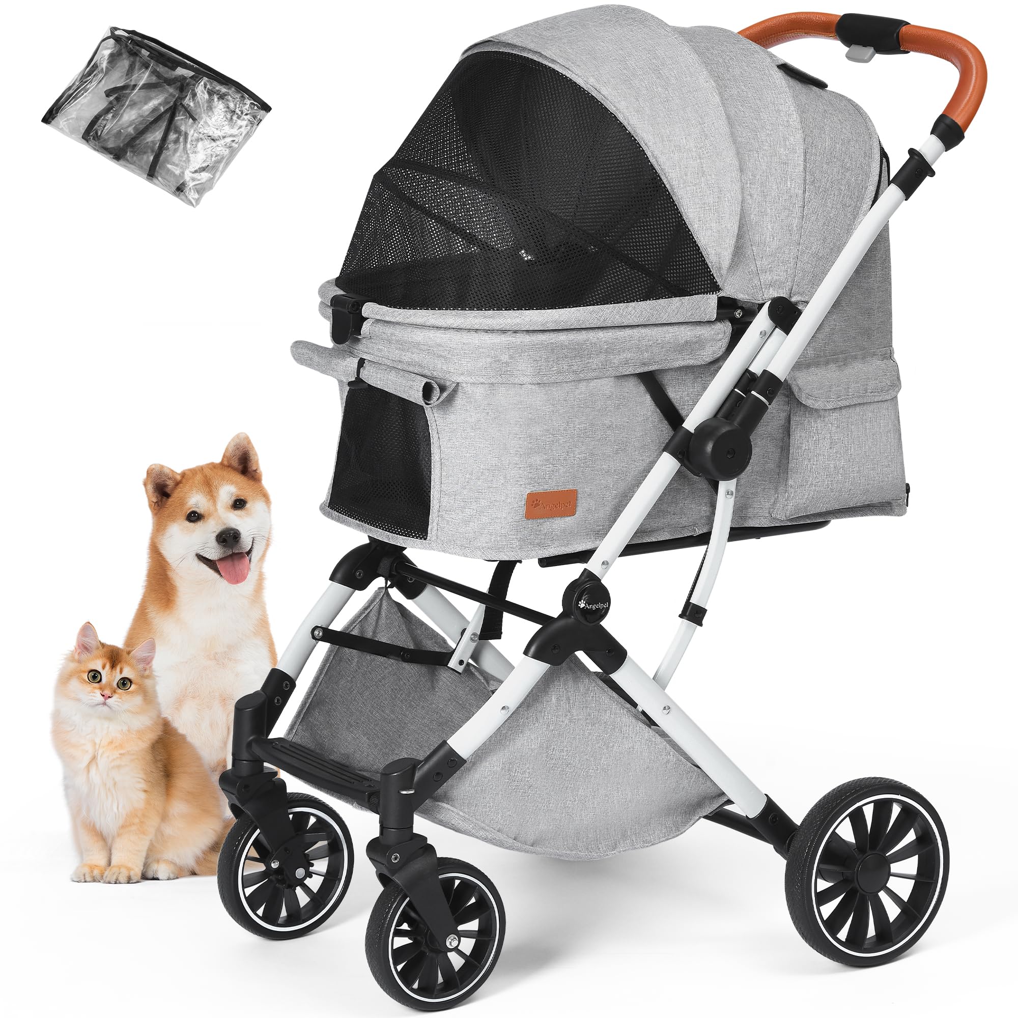 楽天市場】Angelpetペットカート分離型犬用バギーいぬ用4輪前輪360