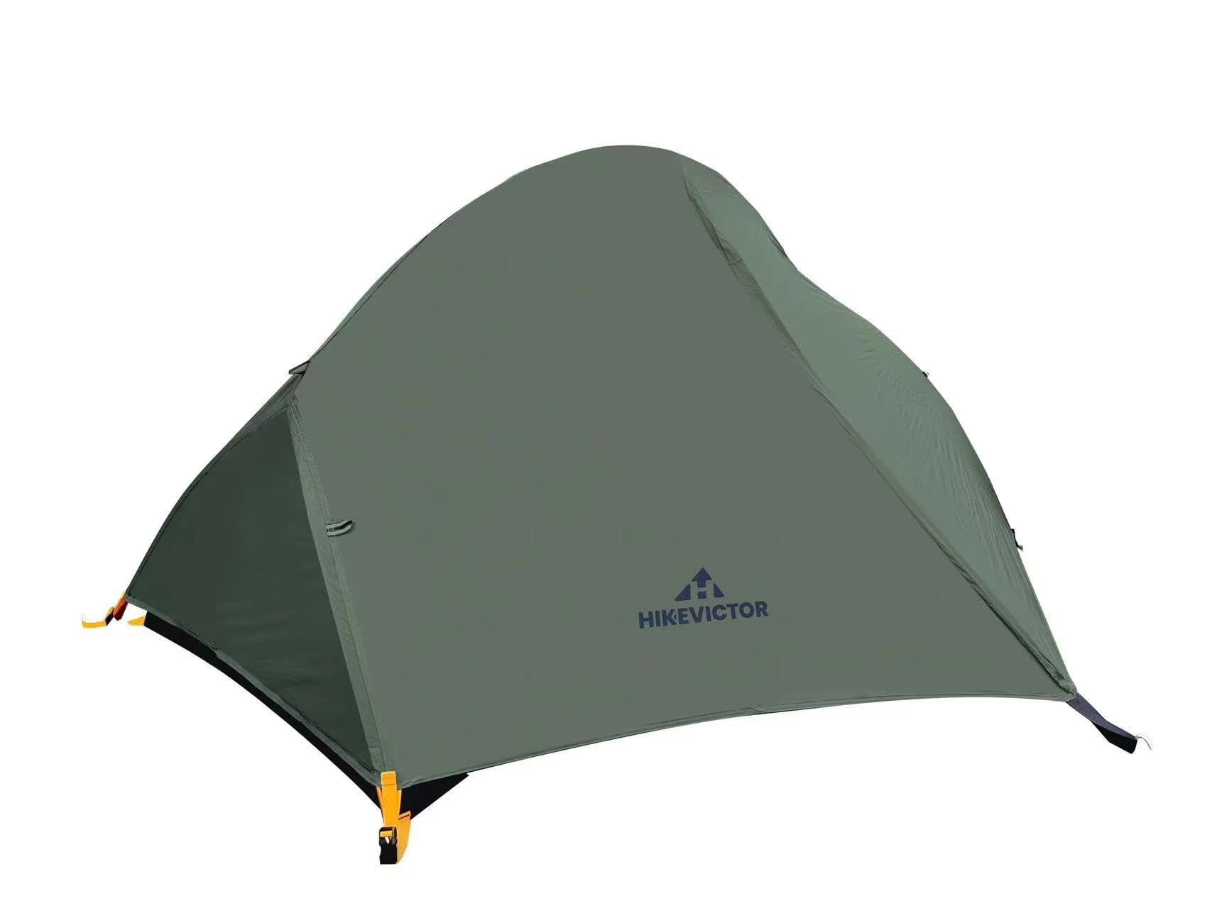 HIKEVICTOR 1人用 ソロテント 軽量 コンパクト 前室付き キャンプ 自立式 耐水圧4000mm 2重層 登山 テント サイクリング ツーリング 自転車旅行 超軽量 キャンピング 3シーズン (ダークグリーン)