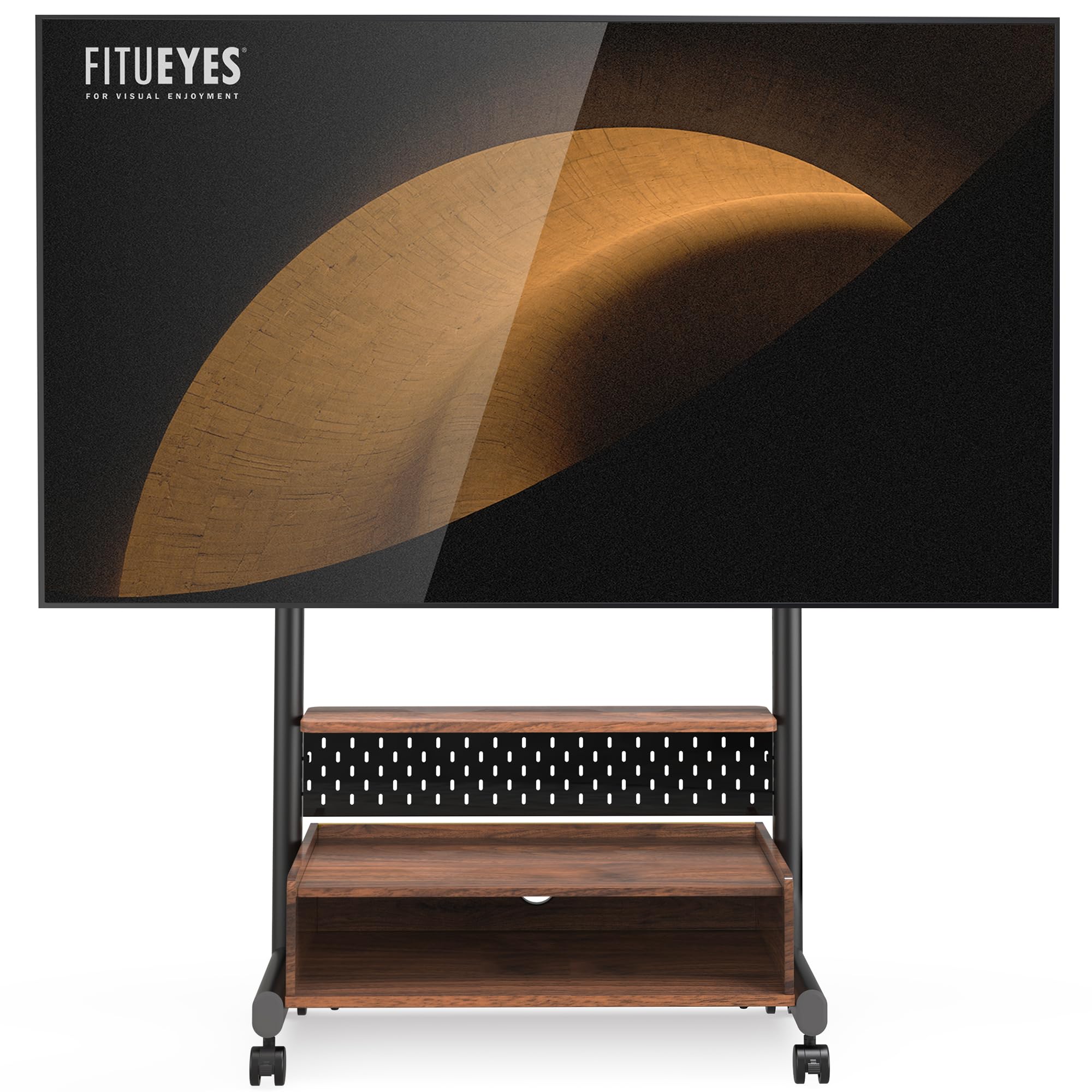 FITUEYES テレビスタンド Kシリーズ テレビ台 マウント付き 40・85インチテレビ対応 耐荷重60kg 有孔ボード付き 高さ調節可能 大容量収納 安定性よい 木製 ウォールナット K-A207201WD
