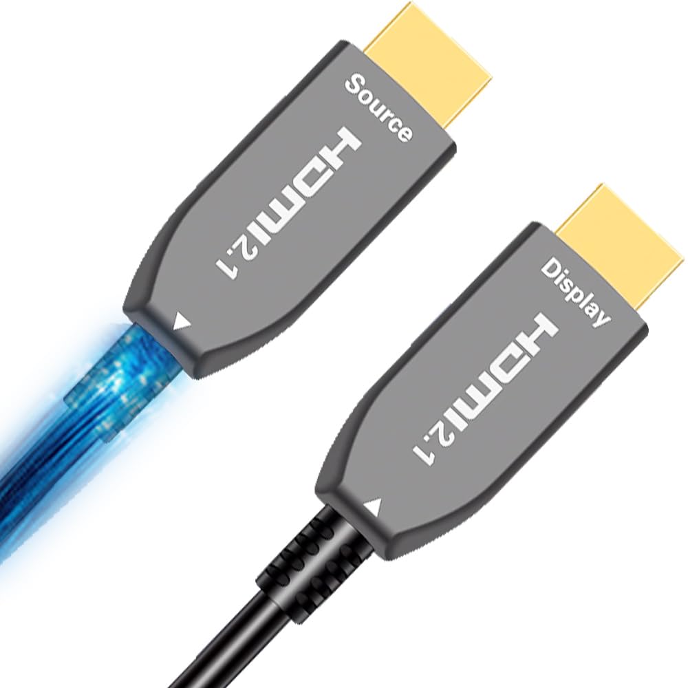 Elfcam(R) - 25m 8K HDMI 2.1 マルチモード光ファイバーケーブル OM3、HDMI ウルトラケーブル 48 Gbit/s 8K@60Hz 4K@120Hz HDR ダイナミック HDCP 2.2 および 2.3 eARC 対応、HD|湖南オンライン