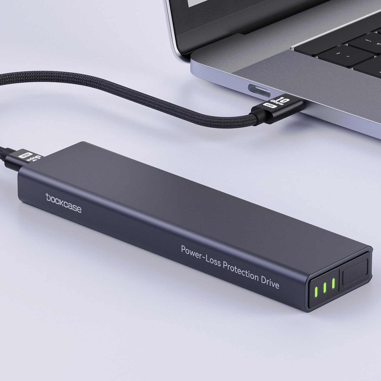 DOCKCASE M.2 NVMe SSD ケース USB3.2 Gen2 接続 2230/2242/2260/2280 ssd エンクロージャー 3秒電源喪失保護(PLP)機能搭載 m.2 nvme ssd ケース