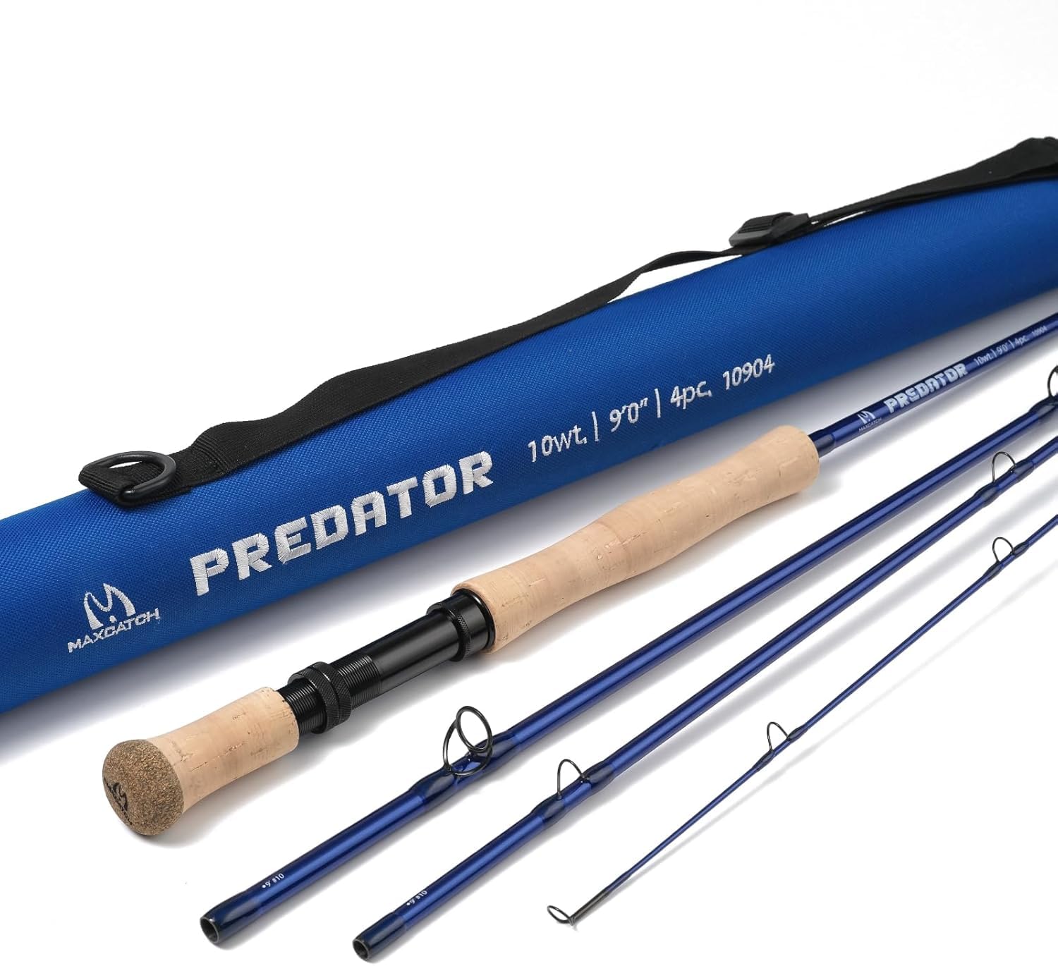 M MAXIMUMCATCH Maxcatch Predator 淡水・ソルトウォーター用 フライロッド ( 4ピース) 大きな魚を狙う 海釣り竿 (9'8ウェイト)|湖南オンライン