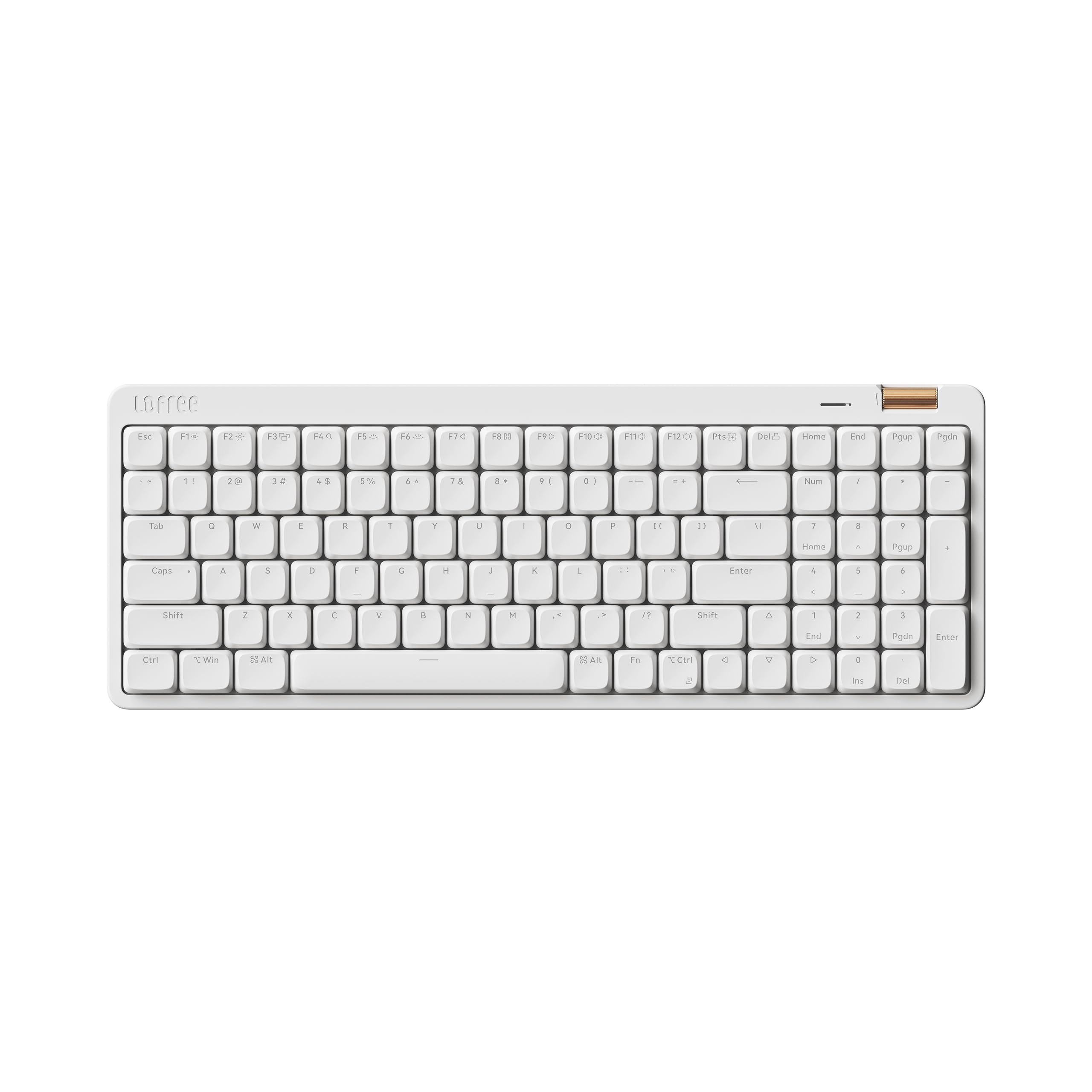 Flow Lite 100キーロープロファイルメカニカルキーボード、75％スワップ可能な充電式ワイヤレスキーボード2.4G無線接続、Bluetooth接続、Windows、Macの有線接続/スペクターリニアキースイッチ（オフホワイト）英・配列 技適認証取得｜湖南オンライン