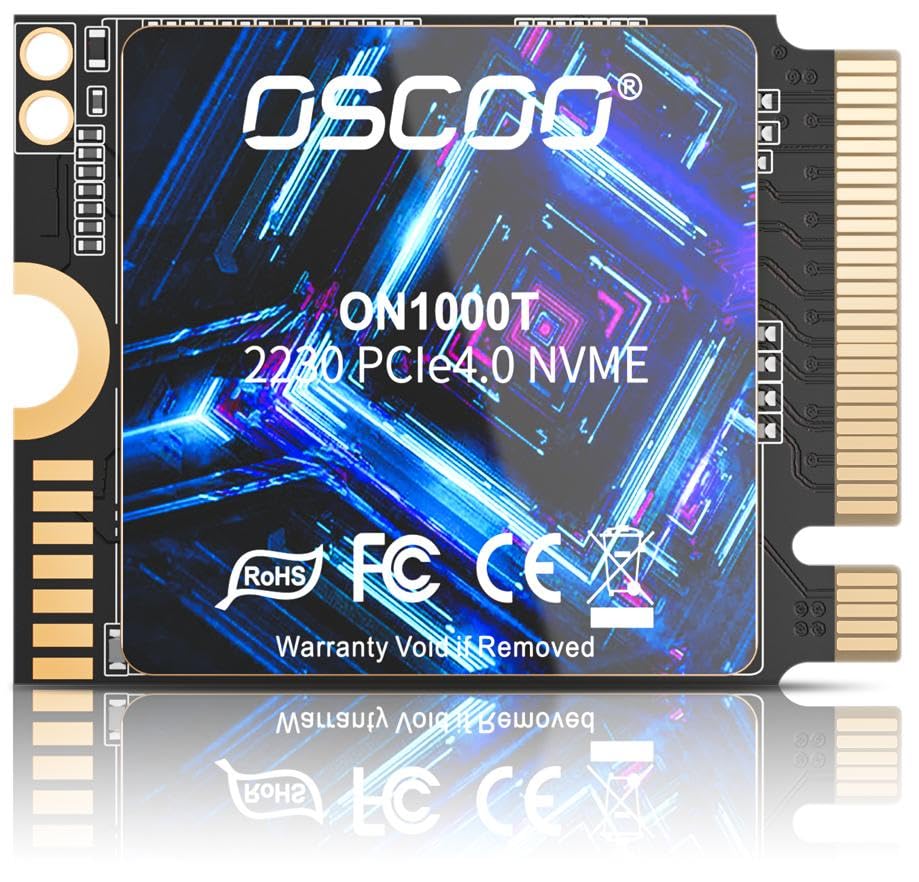 OSCOO 1TB M.2 2230 NVMe SSD, PCIe Gen4x4 内蔵SSD, 最大5200MB/s, 3D NAND, 放熱シール付き, Steam Deck, ASUS ROG Ally, Microsoft Surface, ノートP|湖南オンライン