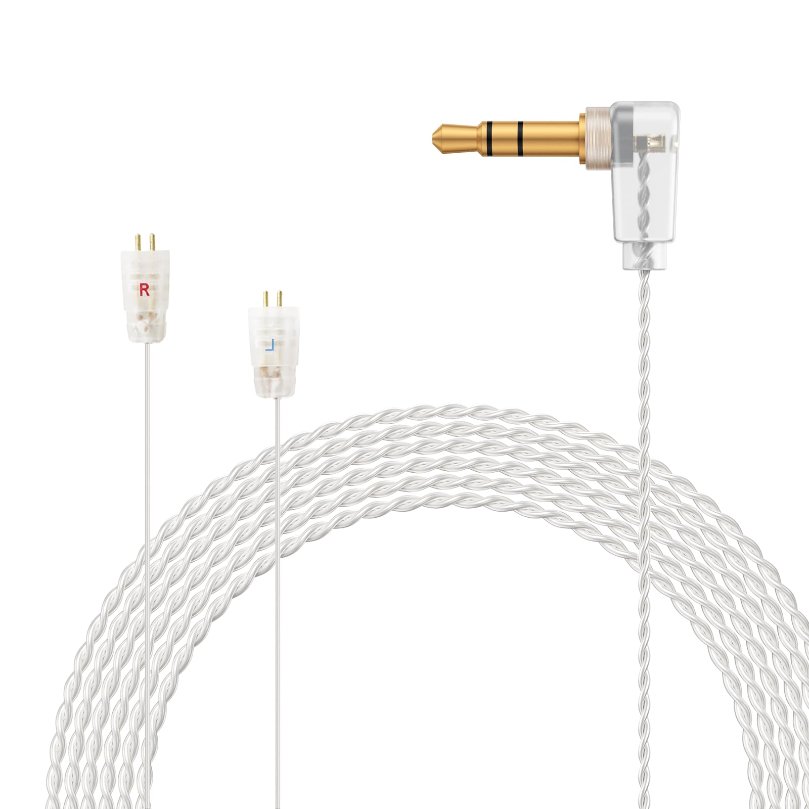OKCSC Aurora リケーブル Ultimate Ears用 イヤホン交換ケーブル 2Pin ケーブル 3.5mm 2芯 高純度OFC銀メッキ TF10/TF15/SF3/SF5などイヤホンに適合する 長さ120cm 極細タイプ