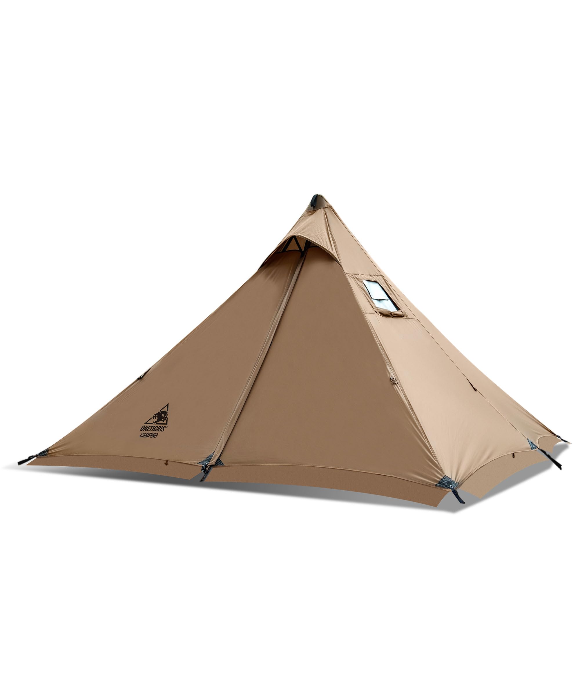 OneTigris Camping APEX TRAIL ワンポールテント 二股ポール 煙突穴付き ナイロン製 1-2人用 オールシーズン|湖南オンライン
