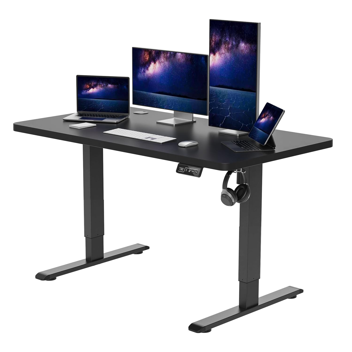 電動昇降式デスク 幅100cm 奥行き60cm 上下昇降デスク 収納棚 自動 Amazon | FEZIBO電動昇降式デスク スタンディングデスク 幅100cm