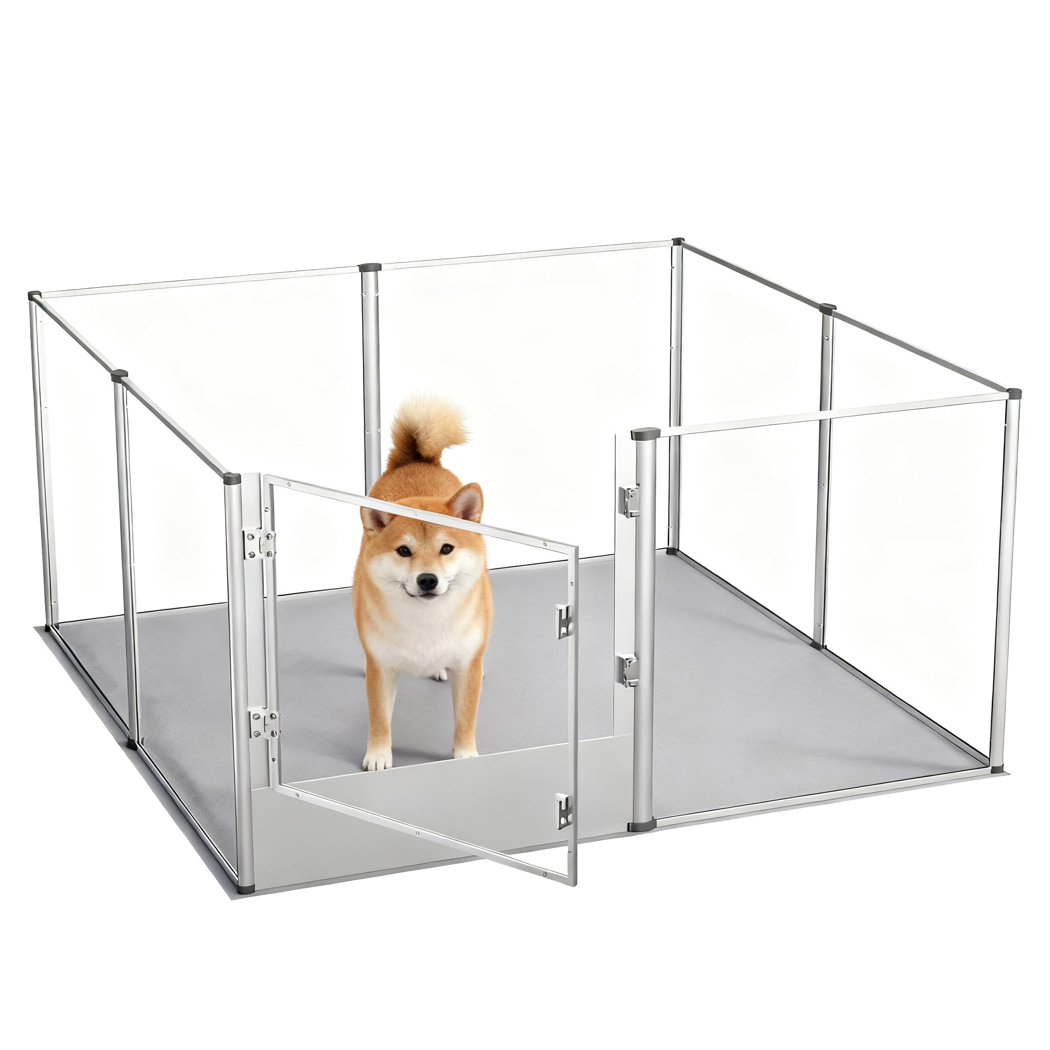 BingoPaw 犬 サークル ペットフェンス アクリル 室内 うさぎ ペットサークル 小型犬 ドッグサークル 小動物 猫 チンチラ 部屋んぽサークル 頑丈 ドア付き 中型犬 透明