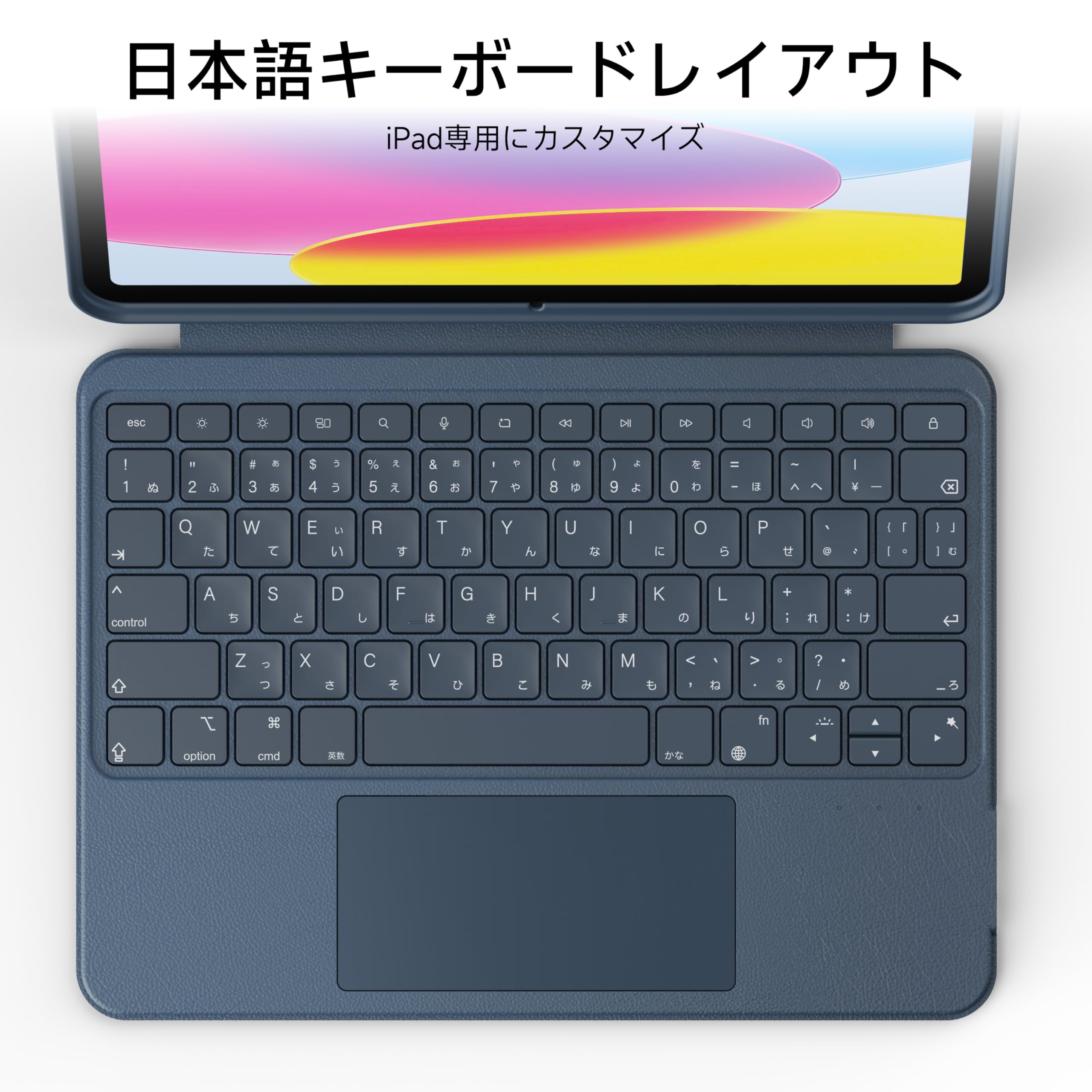 HOU対応 iPad 11インチA16 2025/10世代 ケース キーボード、iPad第11/10世代用回転式＆着脱式キーボードケース、伸縮性ペンホルダー、完全保護カバー、7色バックライト、マルチタッチトラックパッド、日本語配列、ブルー 12,614円