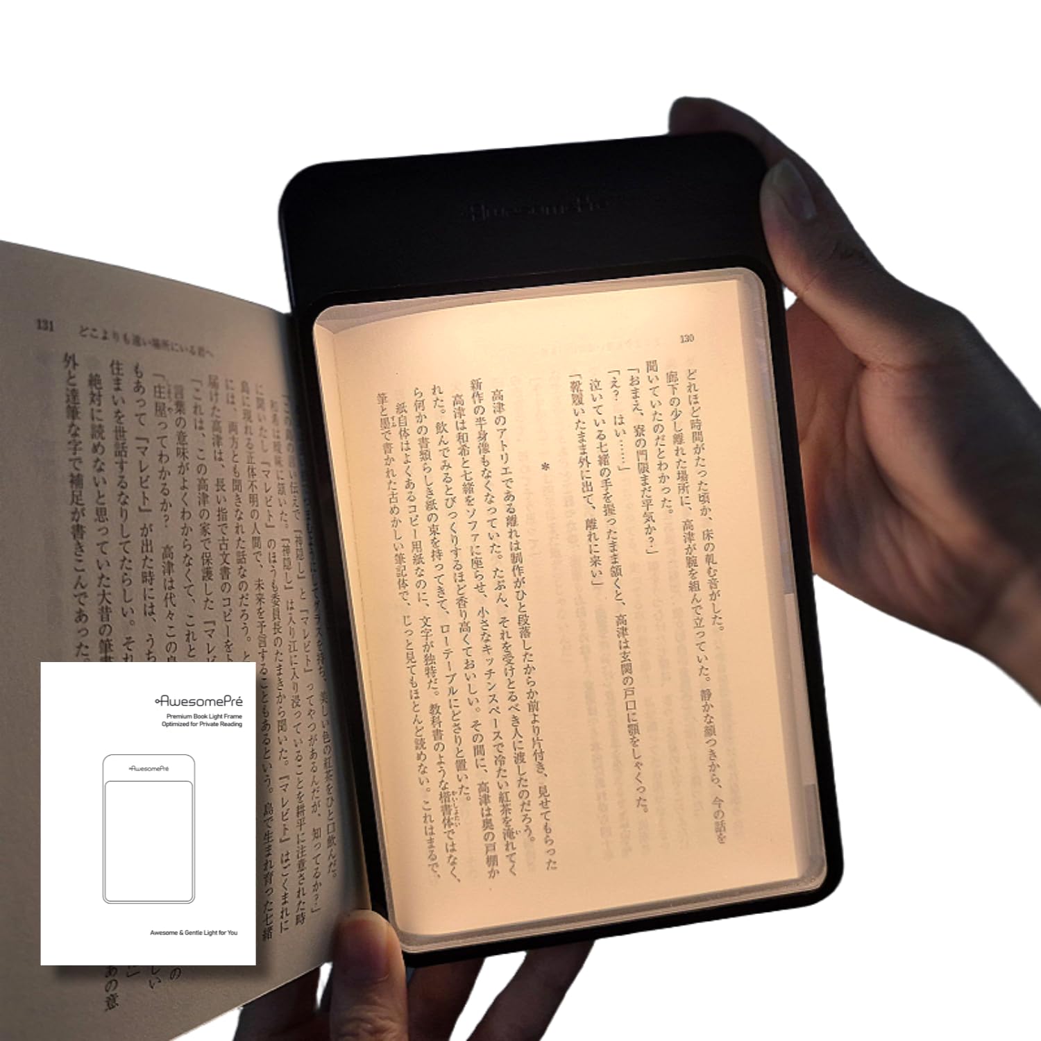 AwesomePr・・ ブックライト, LED読書ライト, USB充電式, ウォーム・クールトーン選択可能, コードレス, 携帯に便利, booklight (warm LED)