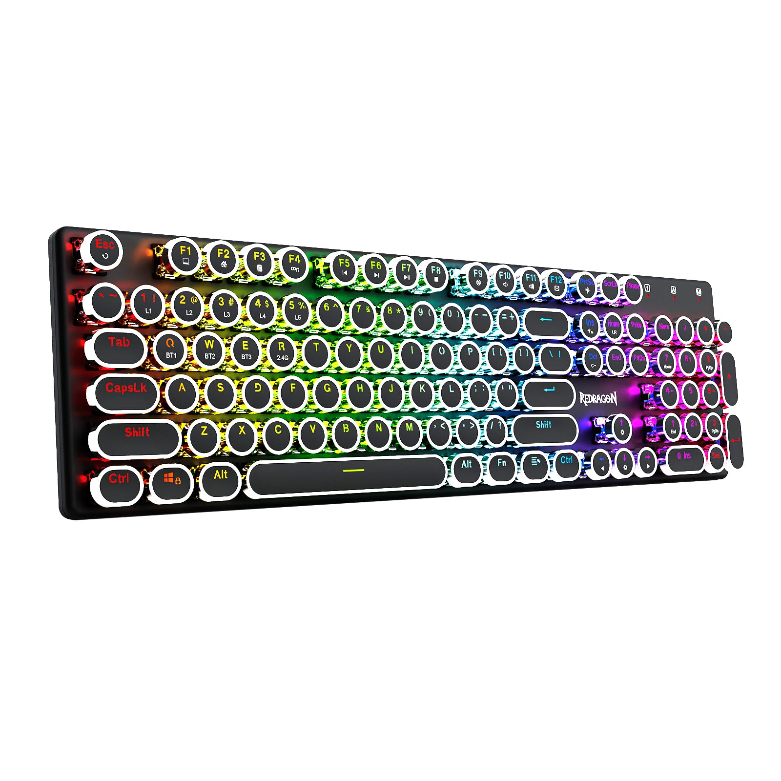 楽天市場】RedragonK723ワイヤレスメカニカルゲーミングキーボード銀軸