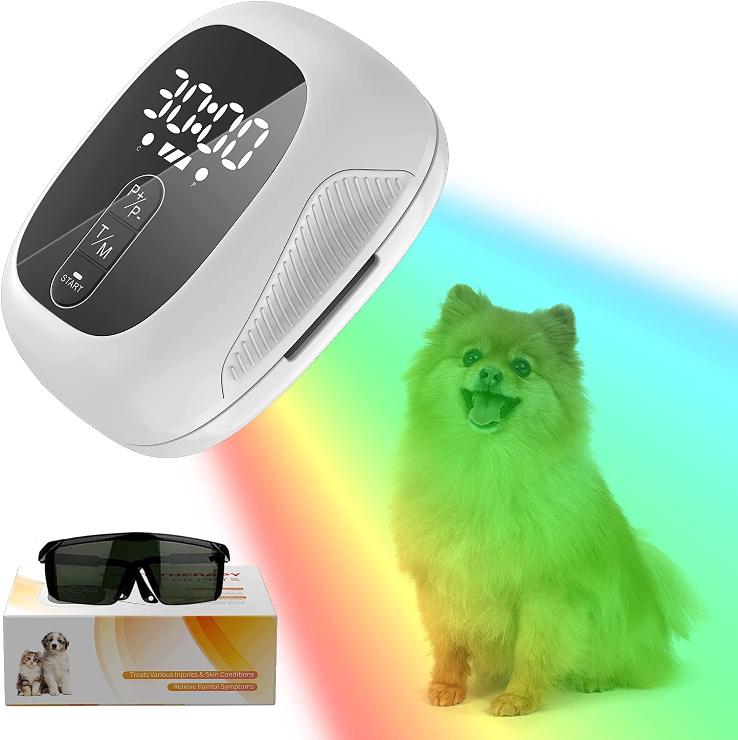 動物用レーザー 赤色ledスーパーライザー 犬 猫 動物用 動物用光線 近赤外線レーザー 赤色光 青色光 赤外線 470nm 520nm 590nm 650nm 940nm 筋肉 関節 炎症 傷 犬、猫、馬