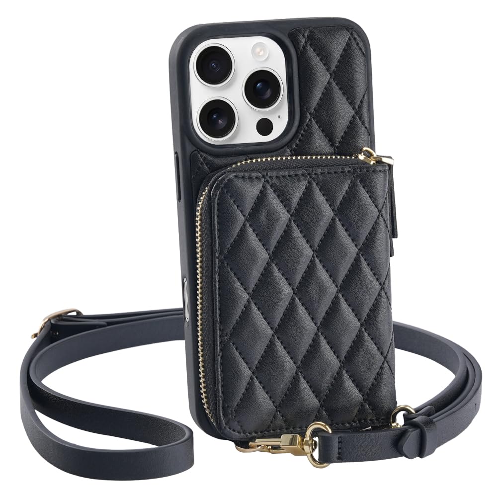 ZVEiphone16ProMax対応ケースiphone16promax背面手帳型ケース【カード収納】お札iphone16promaxケースショルダー【調整可能】2wayアイフォン16promax財布付き