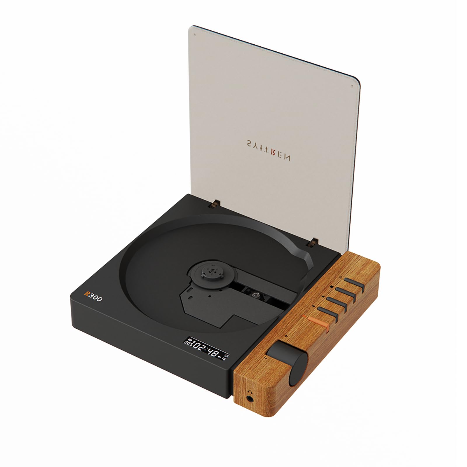 syitren R300 ポータブルcdプレーヤー bluetooth対応小型cdプレイヤー充電式内蔵 2000mahバッテリーでワイヤレス再生可能 type-c充電 aux-out光ファイバー出力