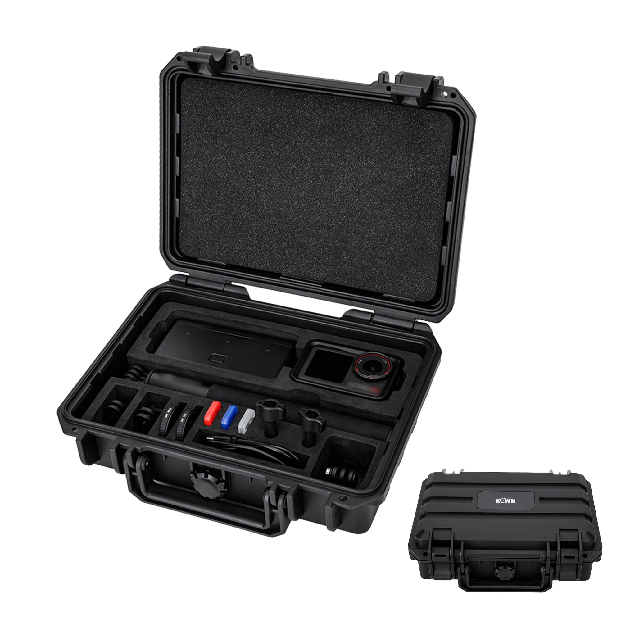 KIWIFOTOS 防水ハードケース Osmo Action 5 pro / 4 / 3用 耐衝撃 保護カバー 付属 Micro SDカード クリアケース *3枚 vlogカメラバッグ 防塵 撥水 dji osmo action 5pro 4 3 アクショ