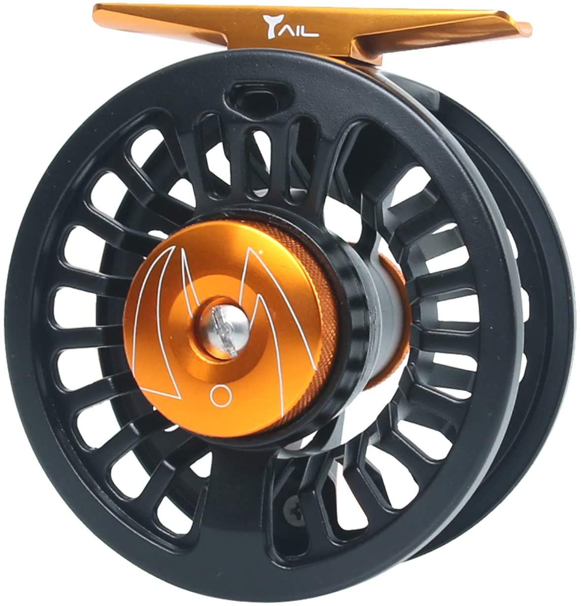 M MAXIMUMCATCH Maxcatch Tail フライリール 軽量大アーバー テフロンディスクCNC加工アルミニウム合金ボディ3/4、5/6 、7/8wt (ブラック, 3/4wt)