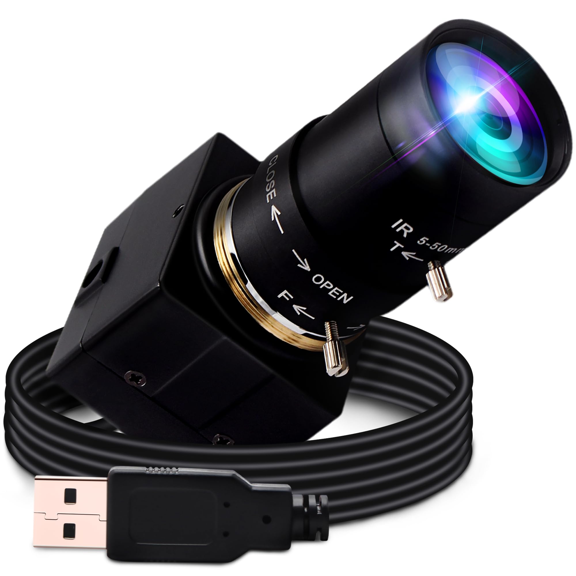 ELP 光学ズームWebカメラ800万画素Webかめら4倍ズームウェブカメラ 2448P 2.8-12mm可変焦点レンズ 会議用カメラ 8mp 2448P Windows Linux Android Raspberry pi パソコン用 可変フォーカス長時
