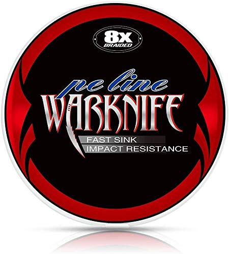 Warknife PEライン 8編 釣り糸 500m (1号 1.2号 1.5号 2号 2.5号 3号 3.5号 4号 5号 6号 7号 8号 9号 10号) 高強度 高感度 低伸度 レッド