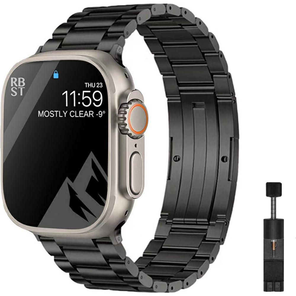for Apple watch バンド チタン製互・ベルト コンパチブル Apple watch series Ultra3/Ultra2/Ultra/10/9/8/7/6/5/4/3/2/1 38mm 40mm 41mm 42mm 44mm 45mm 4
