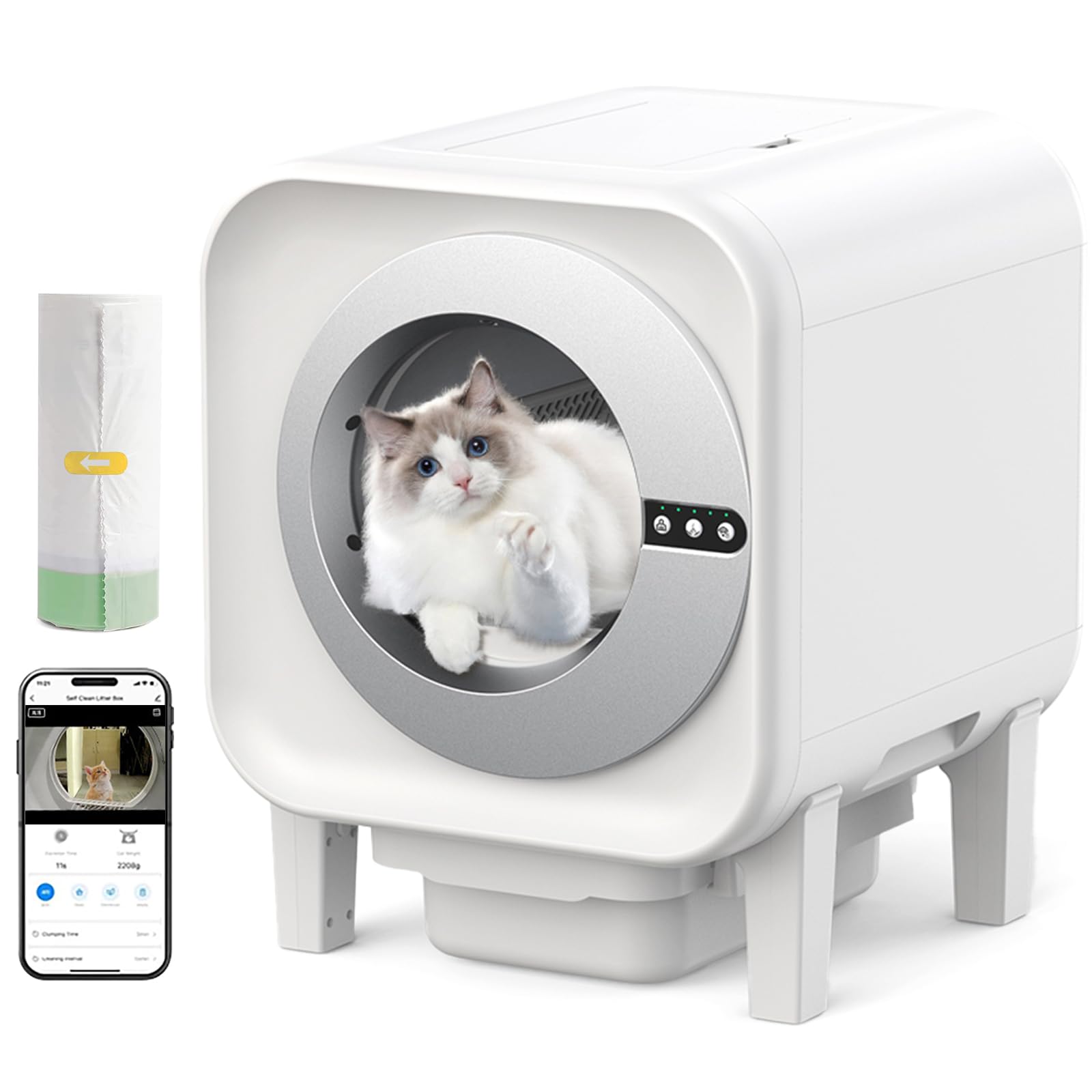 楽天市場】猫トイレ自動 カメラ付き 1080P 暗視機能 自動トイレ 65L大