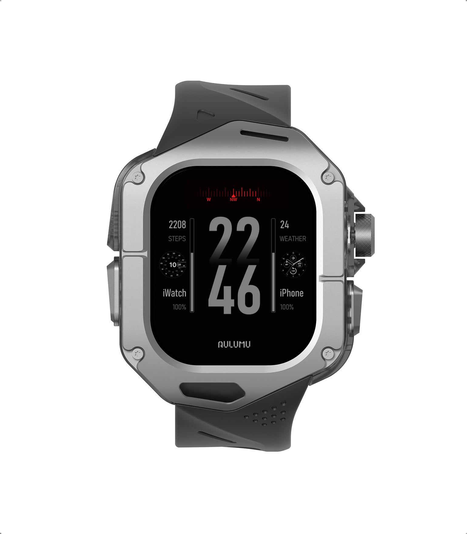 Aulumu A01 チタンケース付き Apple Watch Ultra バンド 49mm対応|高級チタン設計|Apple Watch Ultra 1/2 49mm対応|ブラックストラップ 18,519円