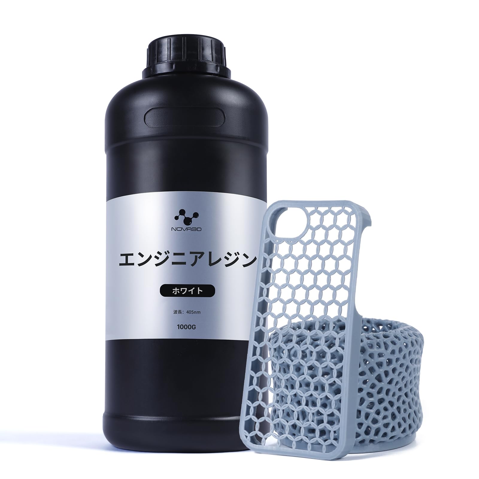NOVA3D エンジニアレジン 光造形3Dプリンター用レジン【耐衝撃性+高精度+高硬度+高靭性】二次硬化不要 405nm LCD SLA 光硬化 3Dレジン 1000g ホワイト