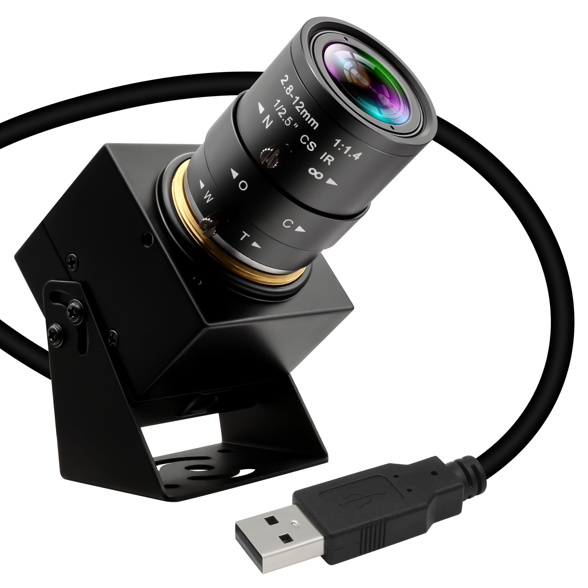 ELP 4 K USB Webカメラ5 X手動光学ズームカメラ、2.8-12 mm可変レンズ、2160 P超高精細、CMOS IMX 415センサー付きUVC プラグアンドプレイMac Window Linux|湖南オンライン