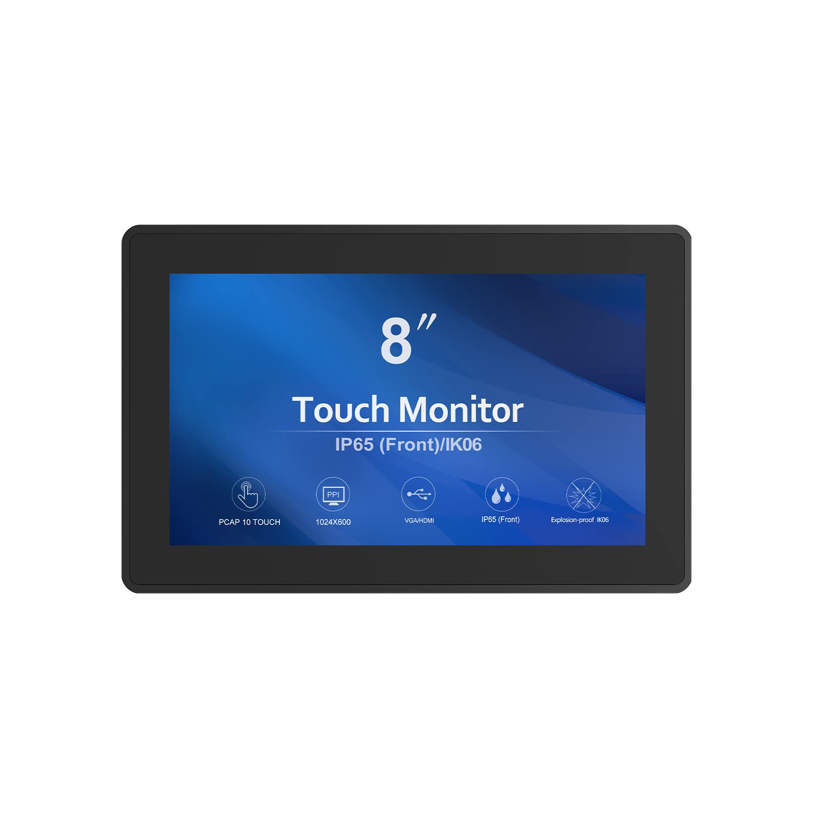 GreenTouch 8 インチ オープン フレーム 1024x600 HDMI PCAP タッチ モニター (消費者、小売 POS、ホスピタリティ市場向け)｜湖南オンライン