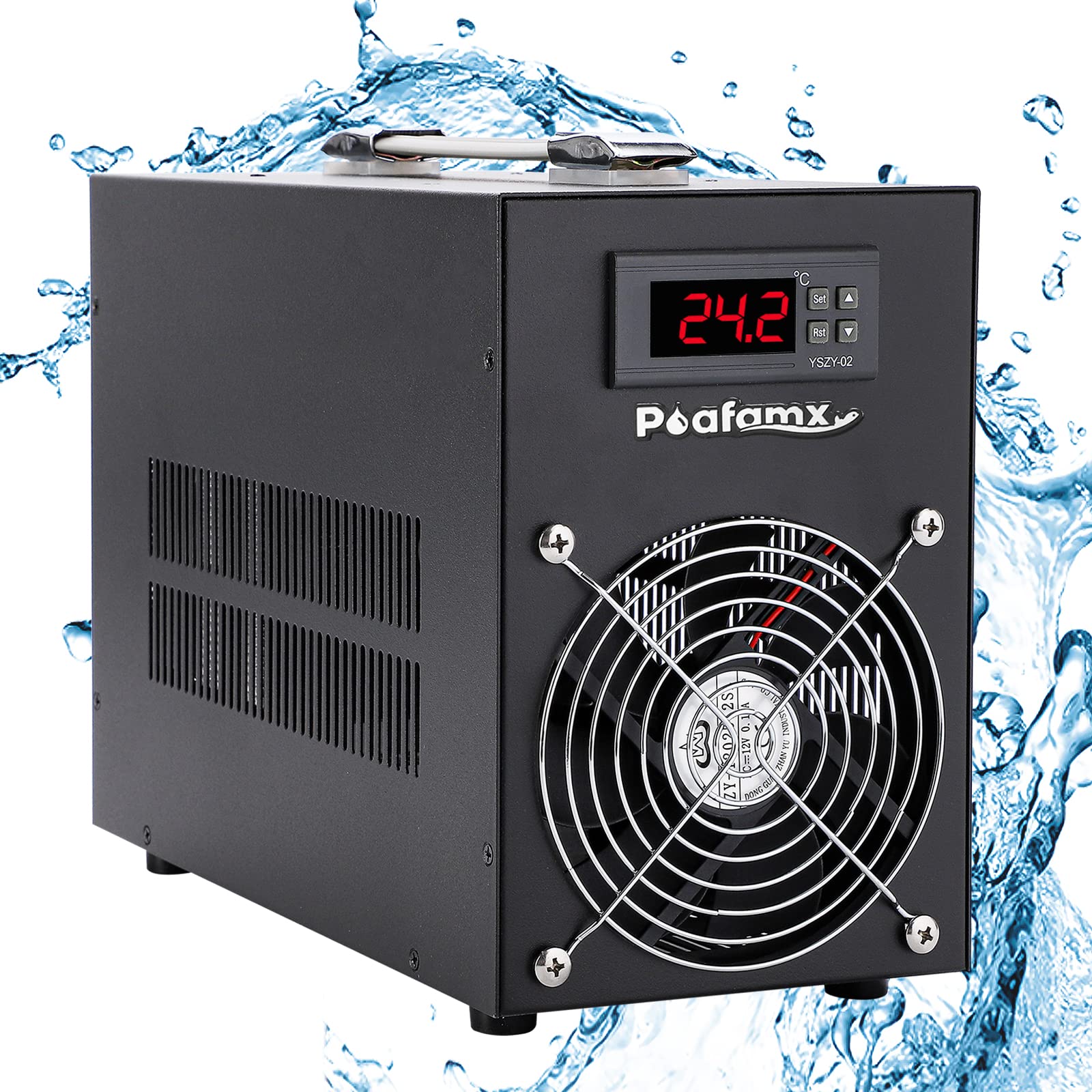 Poafamx 水槽クーラー 60L冷却だけ ペルチェ式 15-30℃調整可能 パイプ付き 循環ポンプ付き 日本語取り扱い説明書付き 連続作動でき デジタル表示 恒温 低ノイズ 省エネルギー 海鮮市場/お釣り場/寿司屋/水耕栽培/家庭用/水族館/魚屋/養魚|湖南オンライン