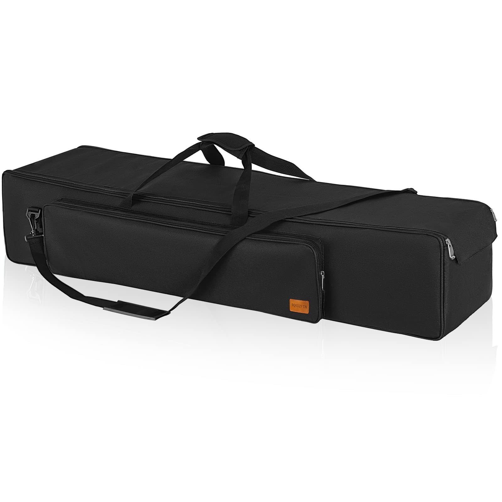 BQKOZFIN 三脚ケース 127x21x21cm ライトスタンドケース 望遠鏡 ケース 写真三脚キャリングケース 大容量 クッション性良い 撮影機材/三脚/一脚収納 外側にポケットあり (ブラック)