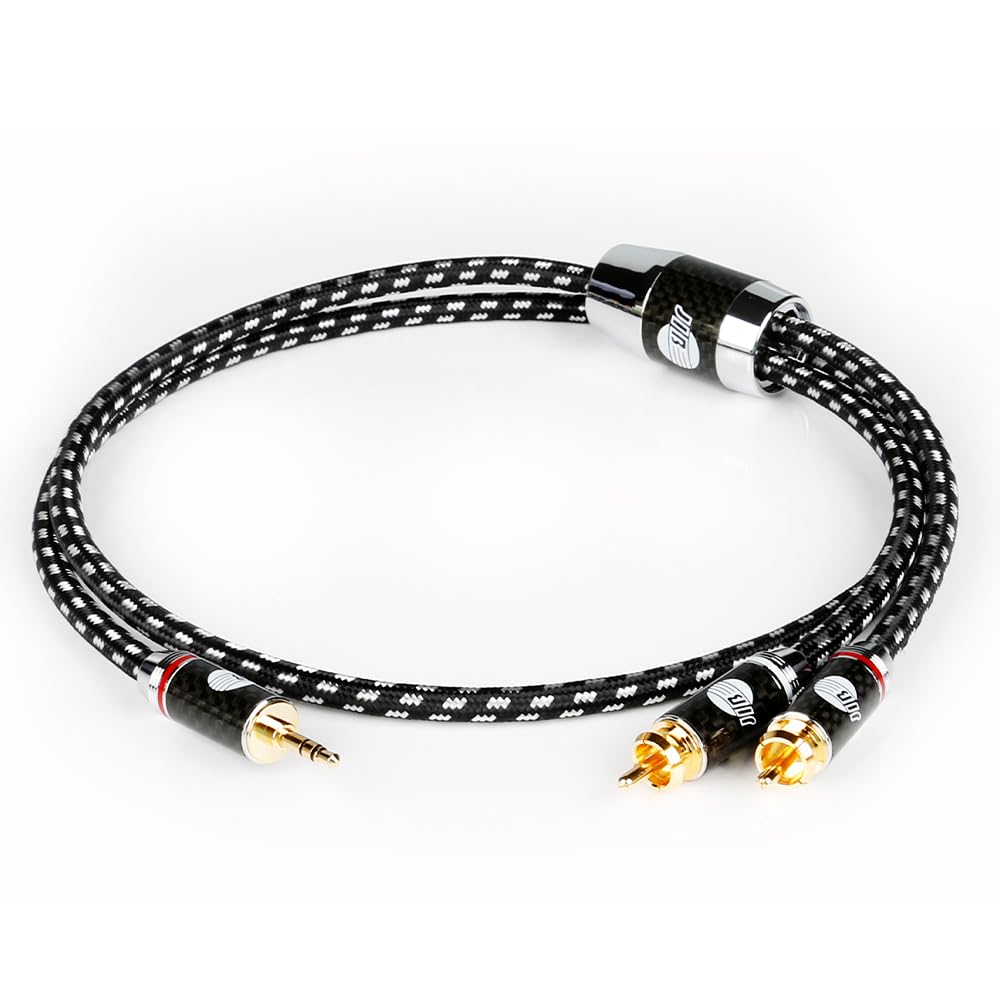 JIB Hi-Fi 3.5mm to 2RCA オーディオケーブル ステレオミニプラグ 3.5mmオス - 2RCAオス 高耐久性構造 スマホ パソコン テレビ 車などに対応/2m｜湖南オンライン