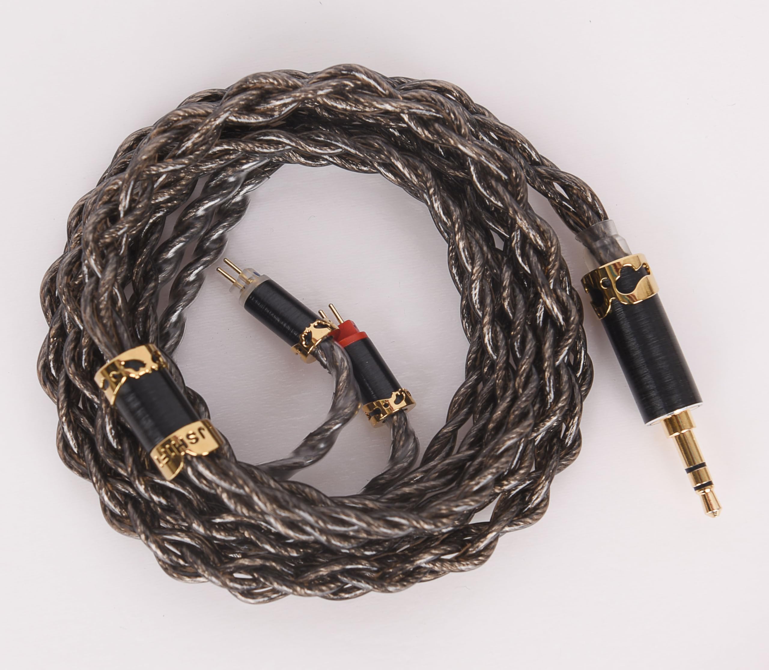【JSHiFi-金烏】2pin3.5mmリケーブル 8N単結晶銅銀メッキ＋希土銅＋単結晶銅パラジウムメッキ線材 CIEM2pin 0.78mmイヤホンアップグレードケーブル 3.5mmステレオイヤフォン交換ケーブル (2pin3.5mm)｜湖南オンライン